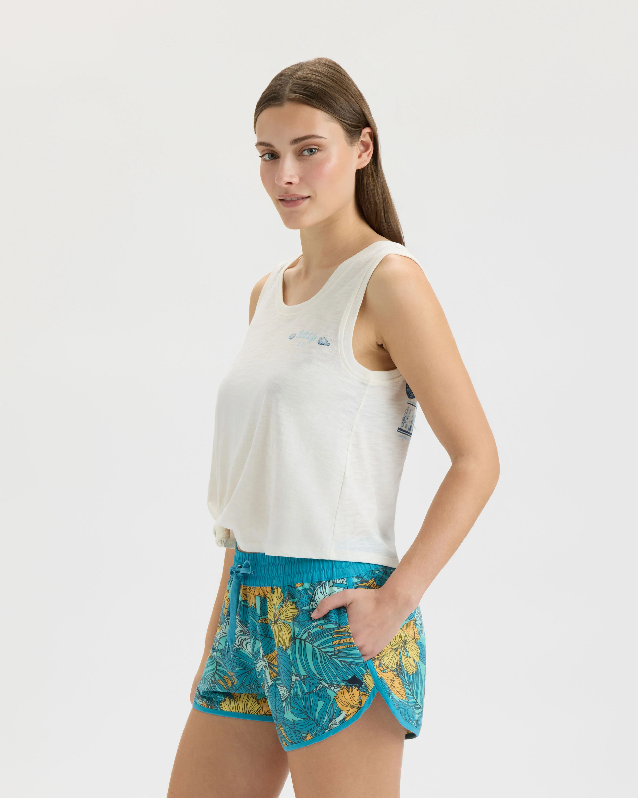 Women’s Aquarium Turtle Tie Front Tank Top - Image 3