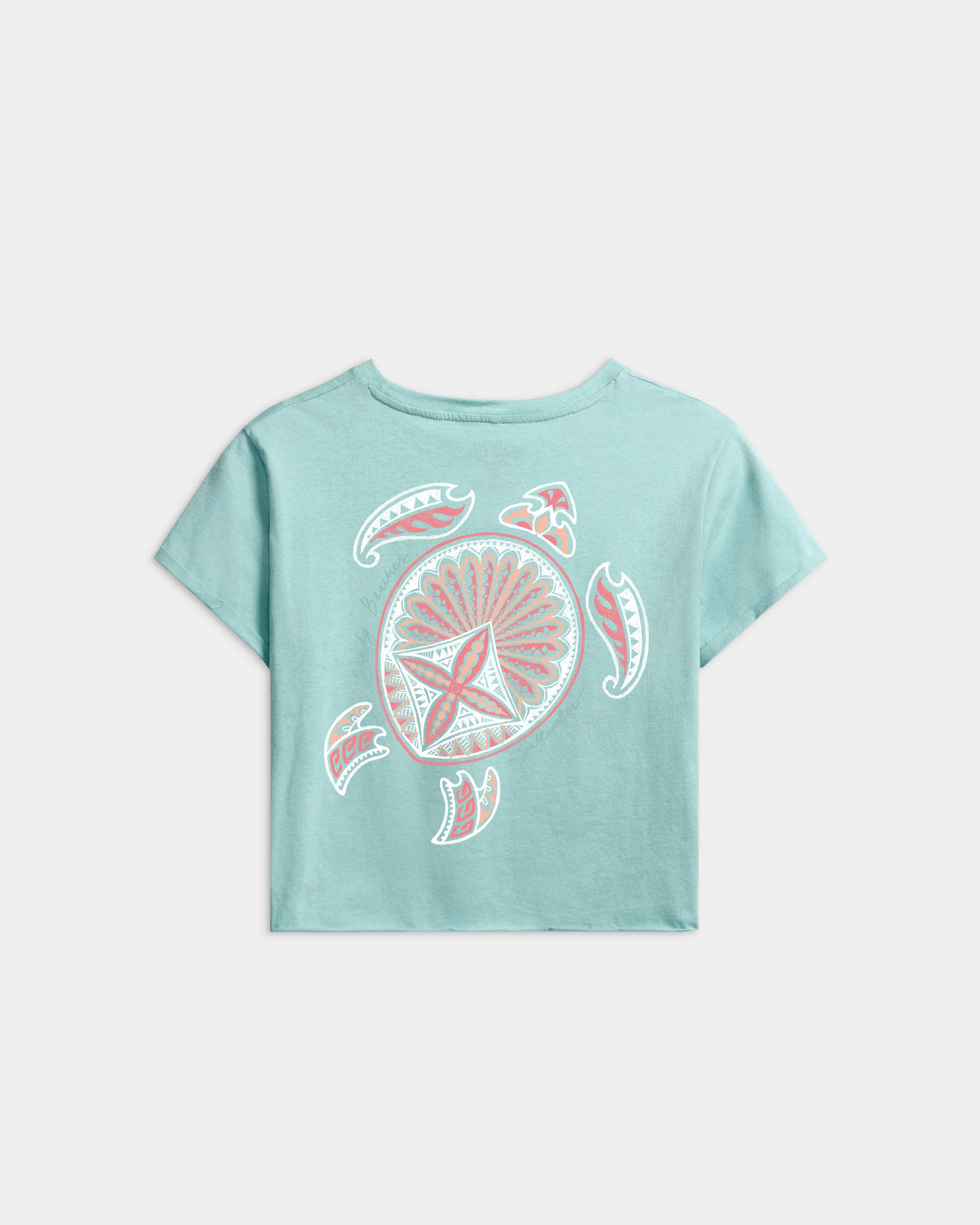 Women’s Beach Turtle Cropped Boyfriend Tee