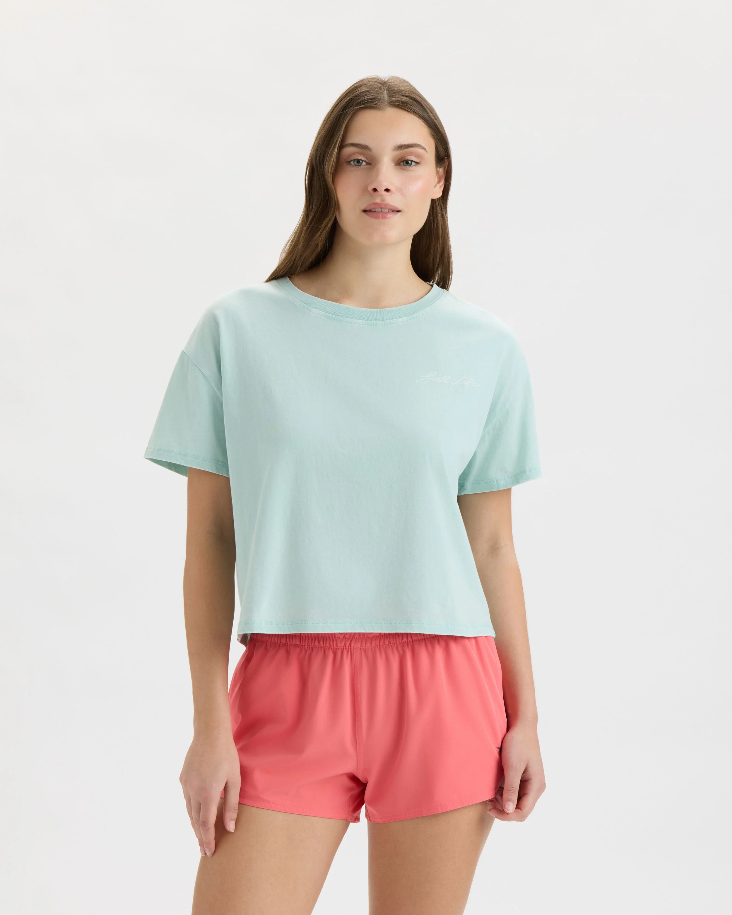 Women’s Beach Turtle Cropped Boyfriend Tee - Image 2