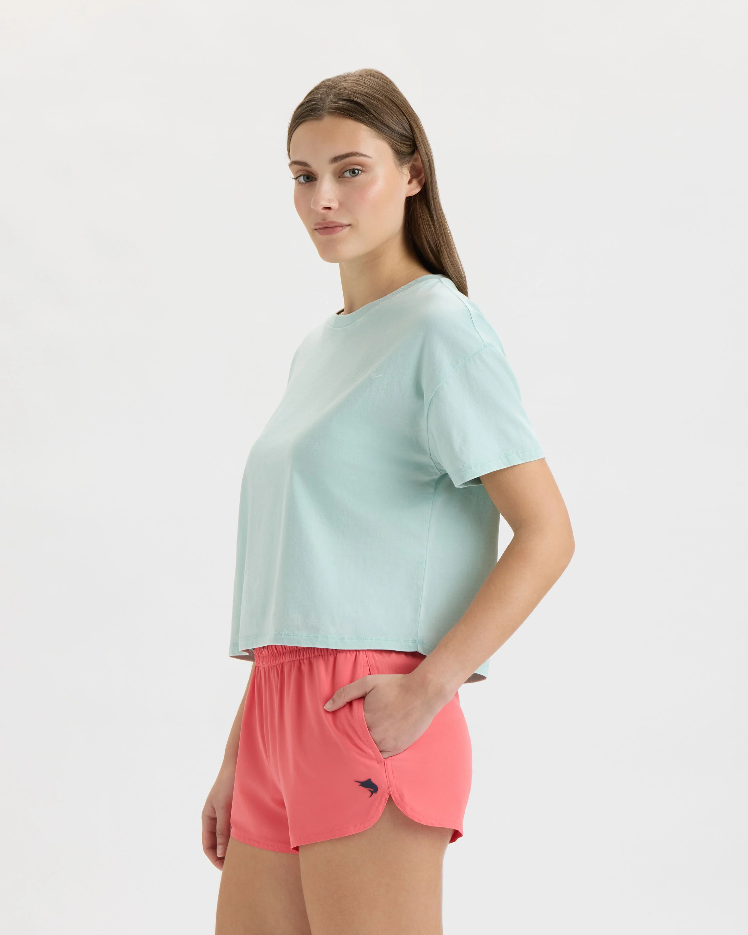Women’s Beach Turtle Cropped Boyfriend Tee - Image 3