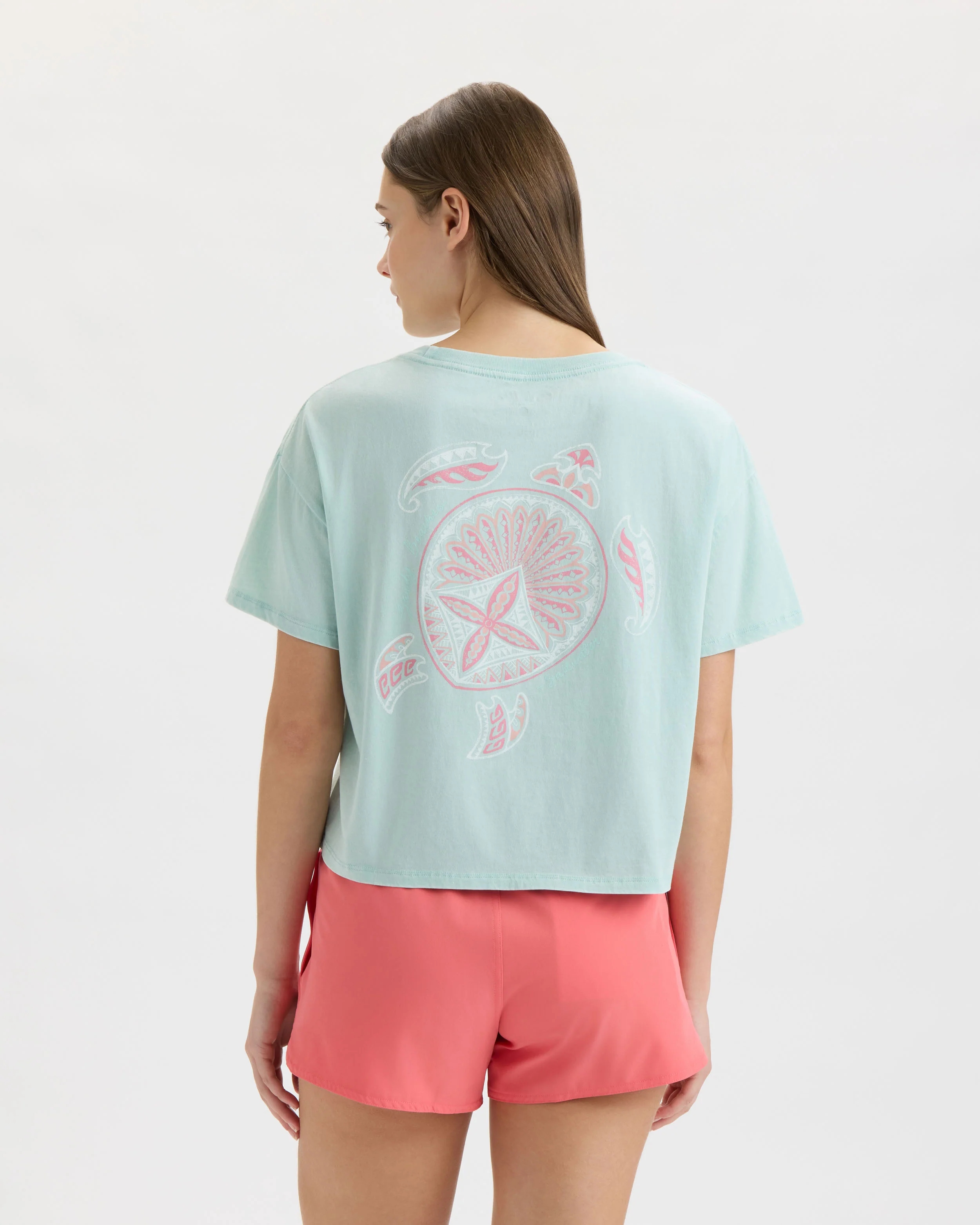 Women’s Beach Turtle Cropped Boyfriend Tee - Image 4