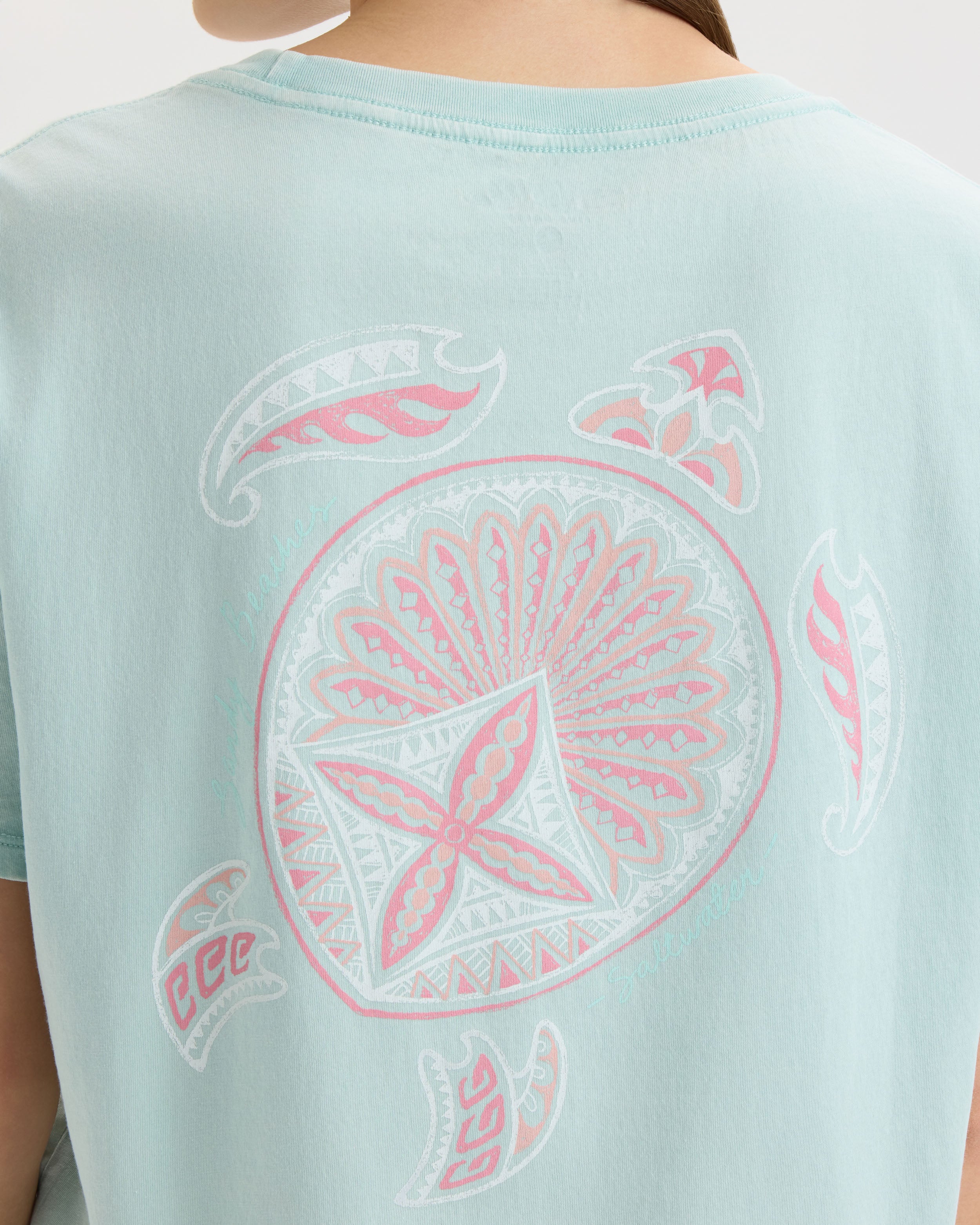 Women’s Beach Turtle Cropped Boyfriend Tee - Image 5