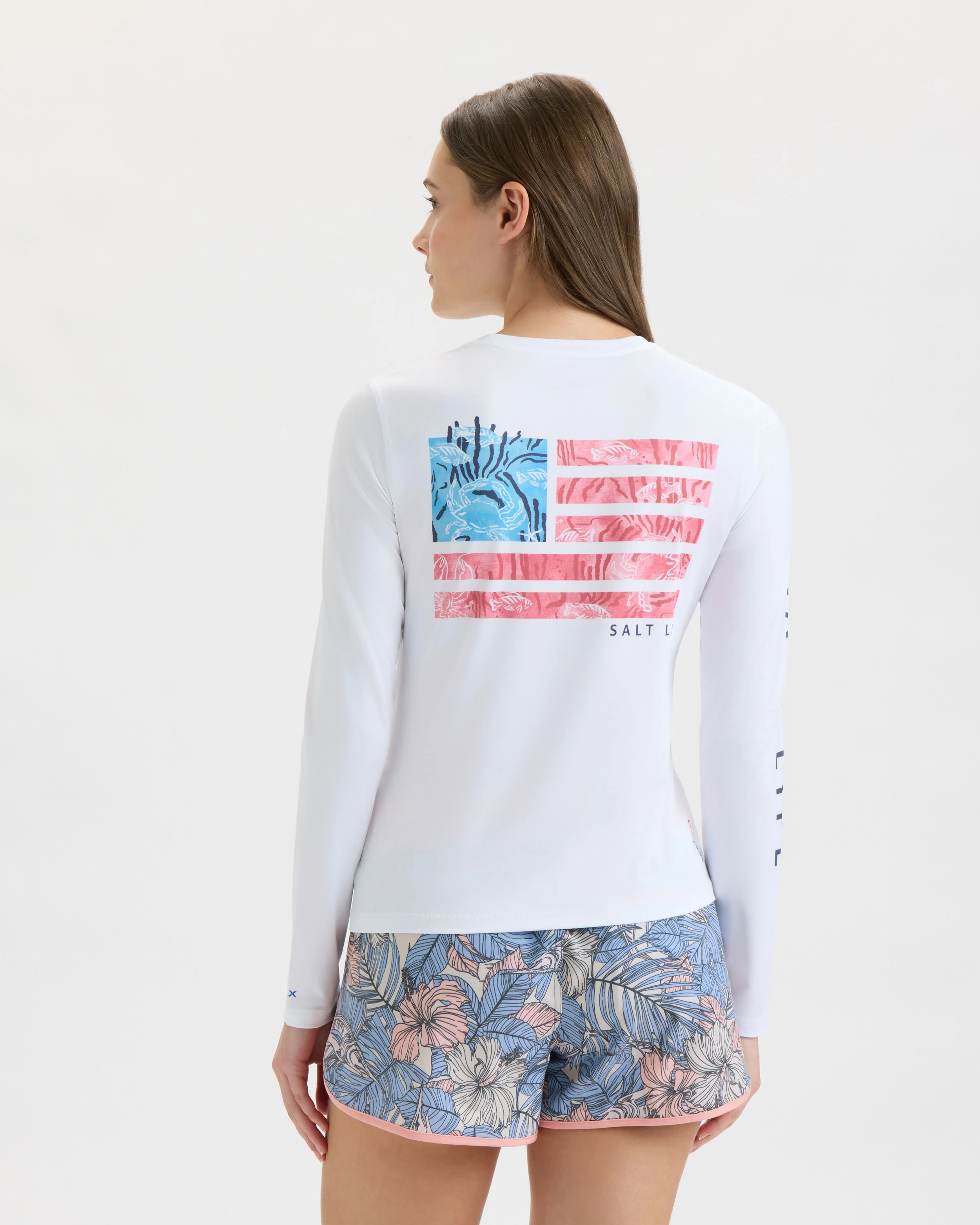 Women’s Coral Life Flag SLX Performance Long Sleeve Tee - Image 4