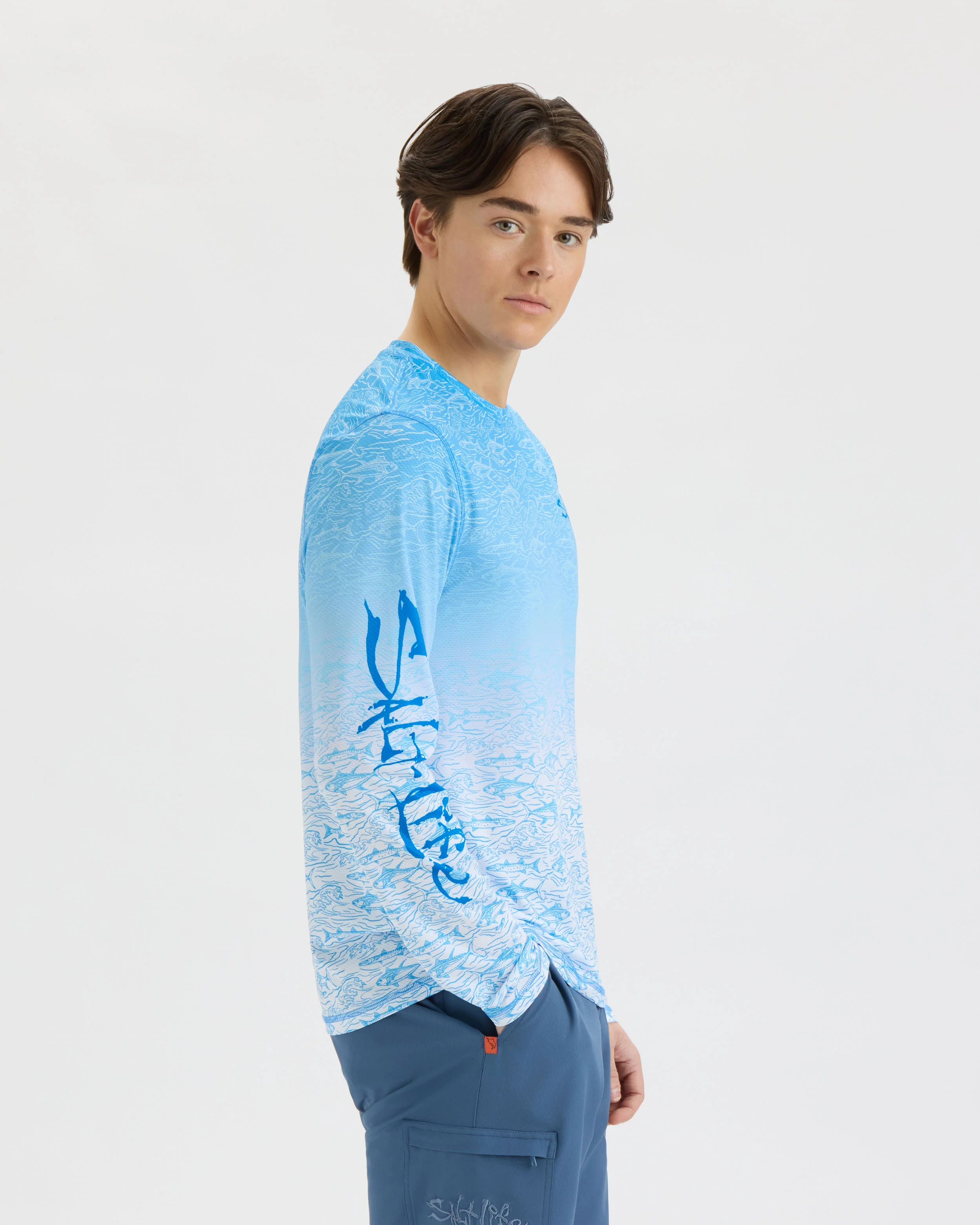 Men’s Current and Catch Fade 2.0 Perforated SLX Performance Tee - Image 3