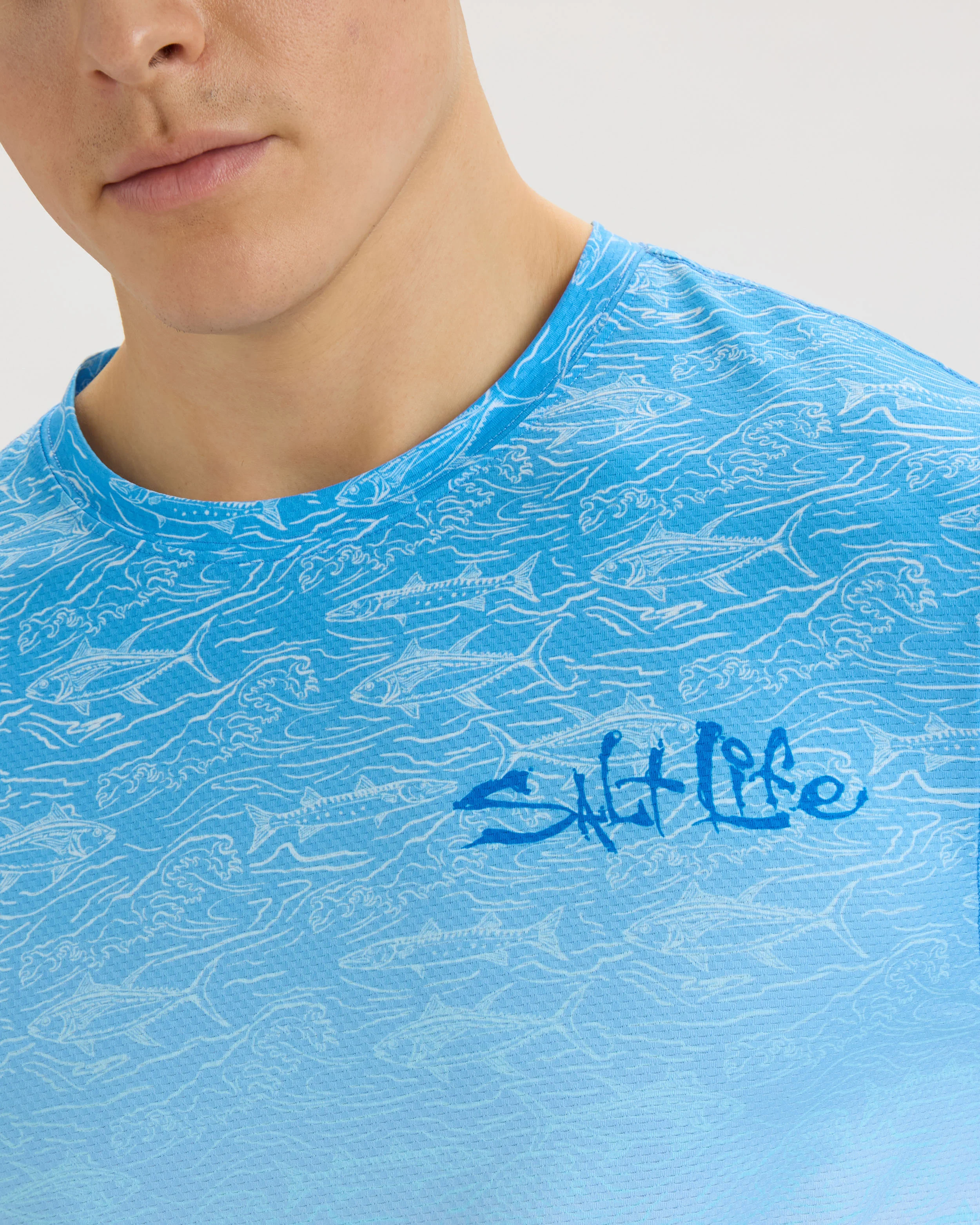 Men’s Current and Catch Fade 2.0 Perforated SLX Performance Tee - Image 5