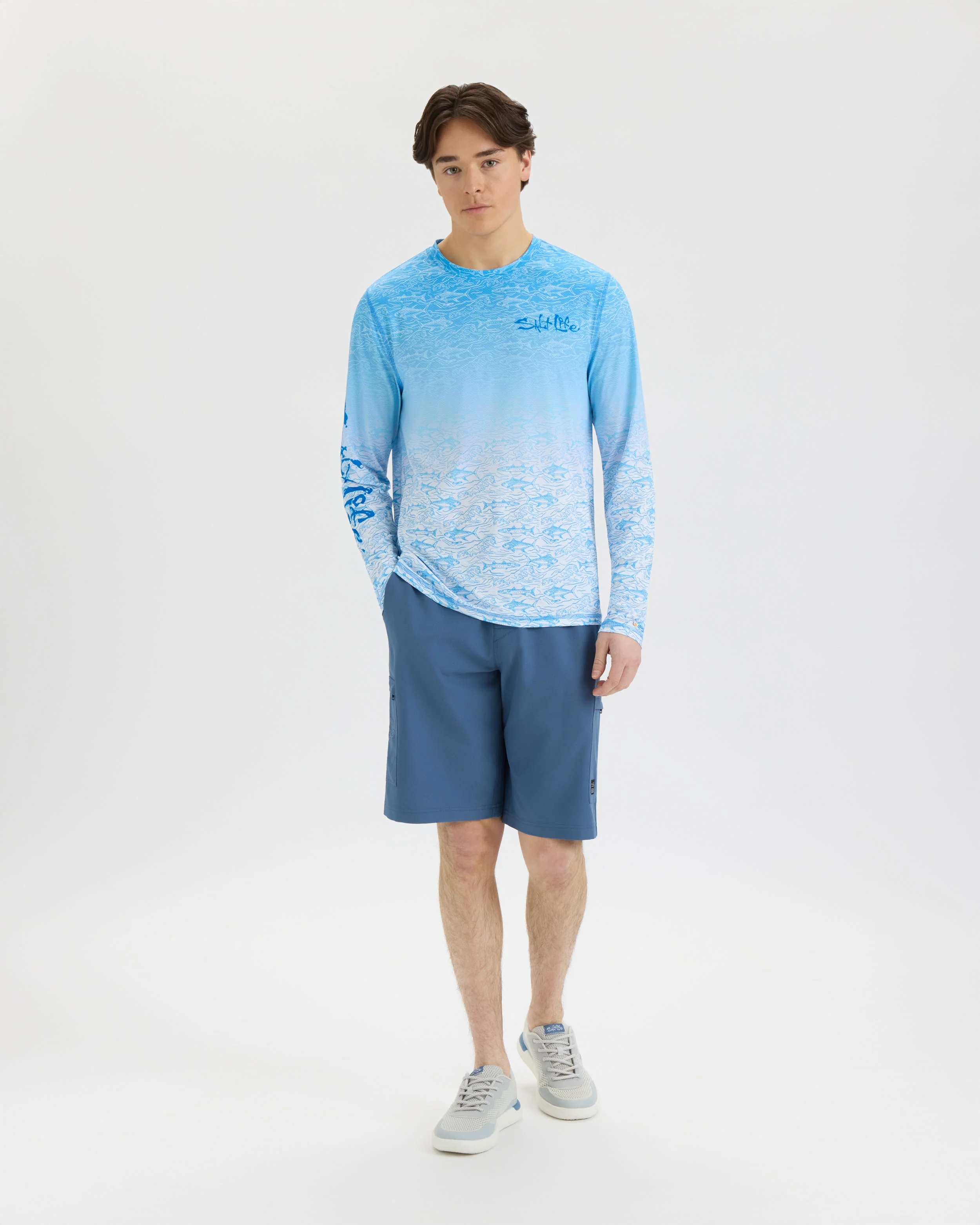 Men’s Current and Catch Fade 2.0 Perforated SLX Performance Tee - Image 6