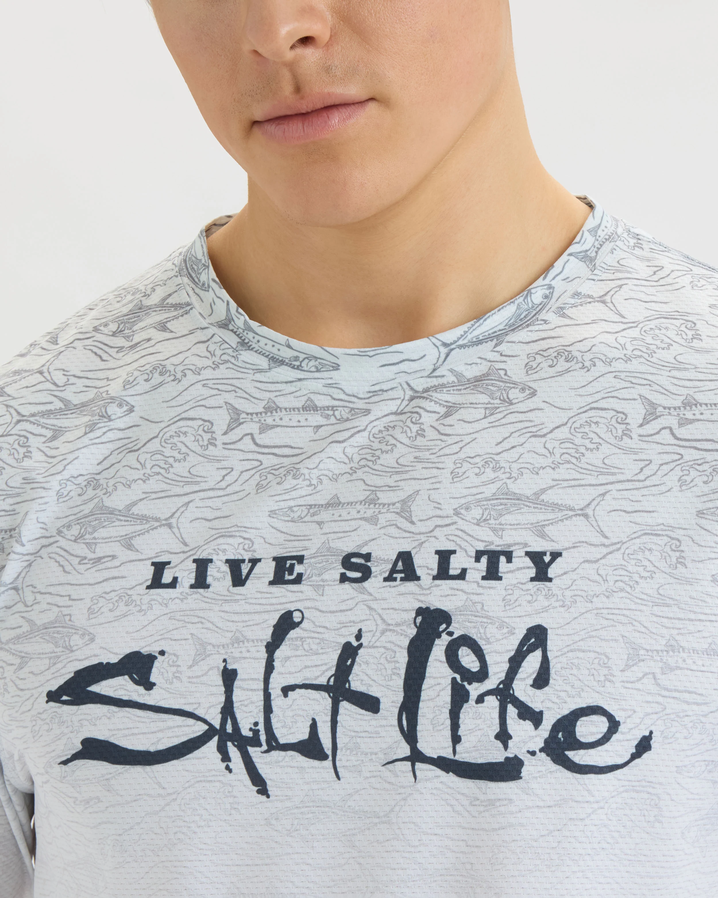 Men’s Current and Catch Fade Perforated SLX Performance Tee - Image 4