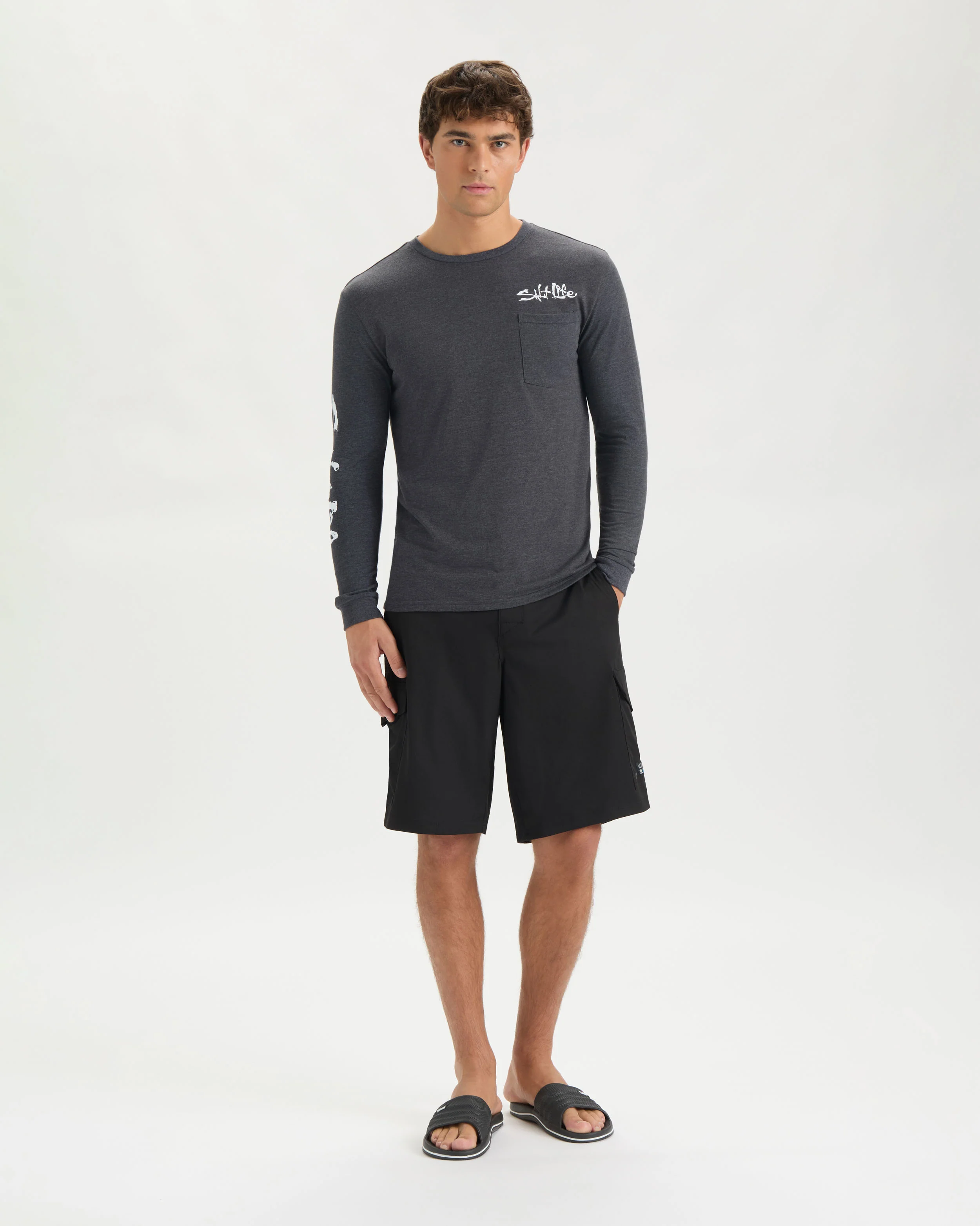 Men’s Hook Line and Sinker Fade Long Sleeve Shirt - Image 6