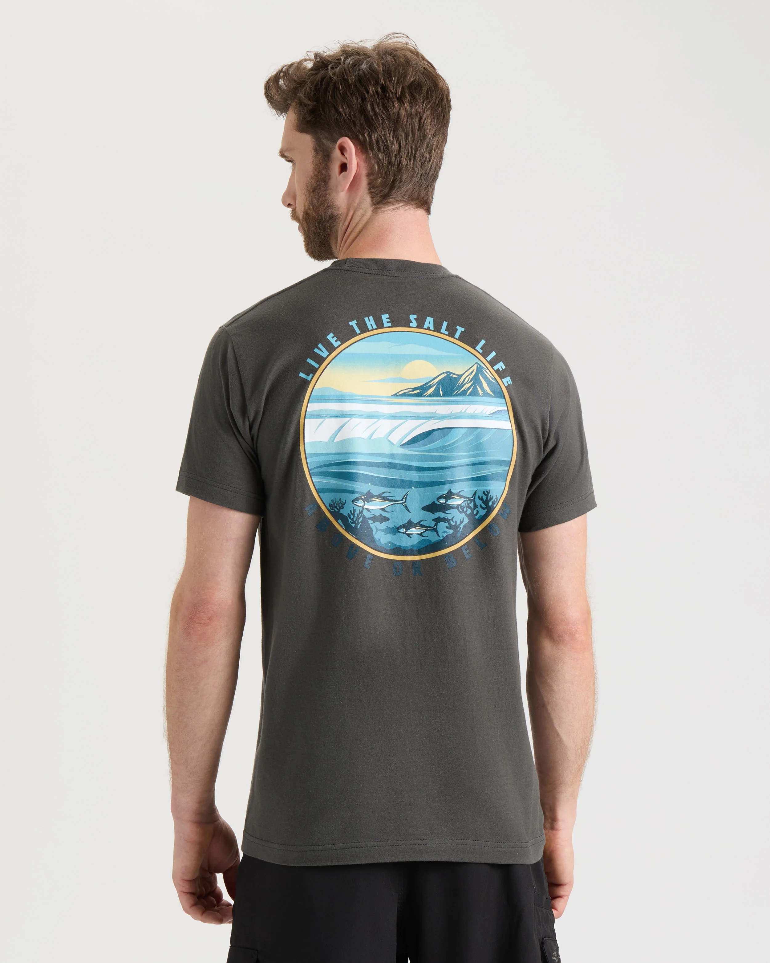 Men's Line Above or Below Short Sleeve Tee - Image 4