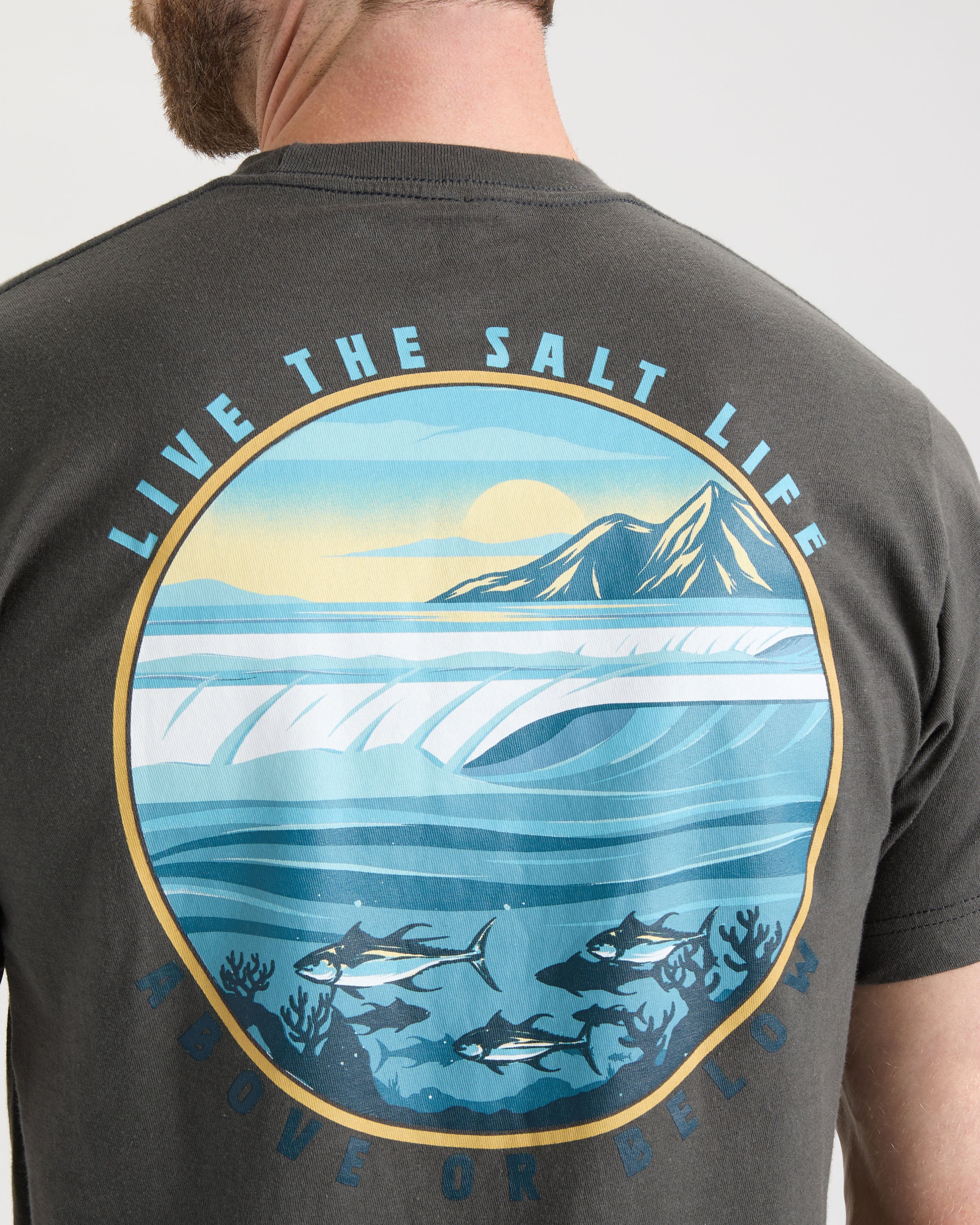 Men's Line Above or Below Short Sleeve Tee - Image 5