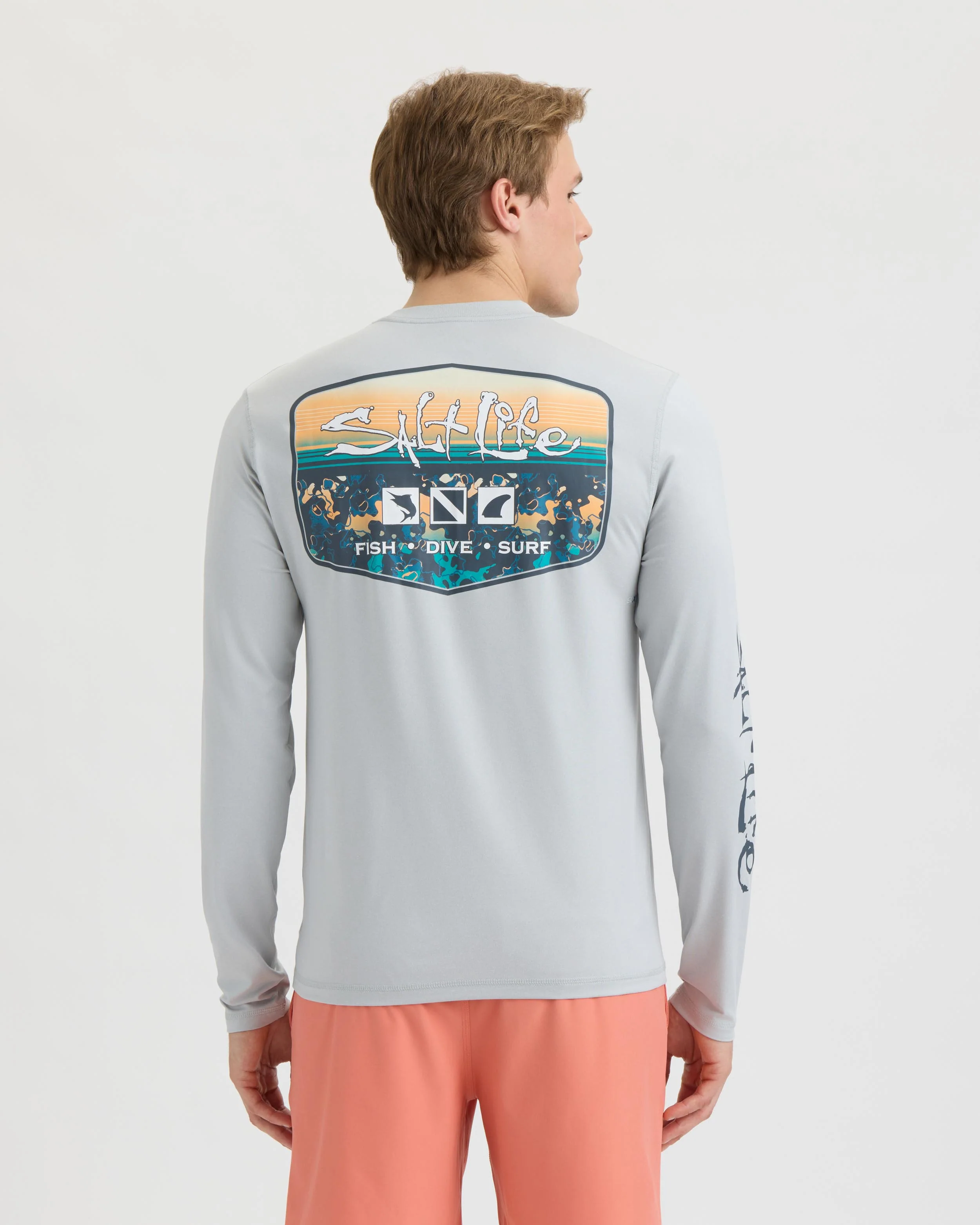 Men’s Liquid Depth Badge Long Sleeve SLX Performance Tee - Image 4