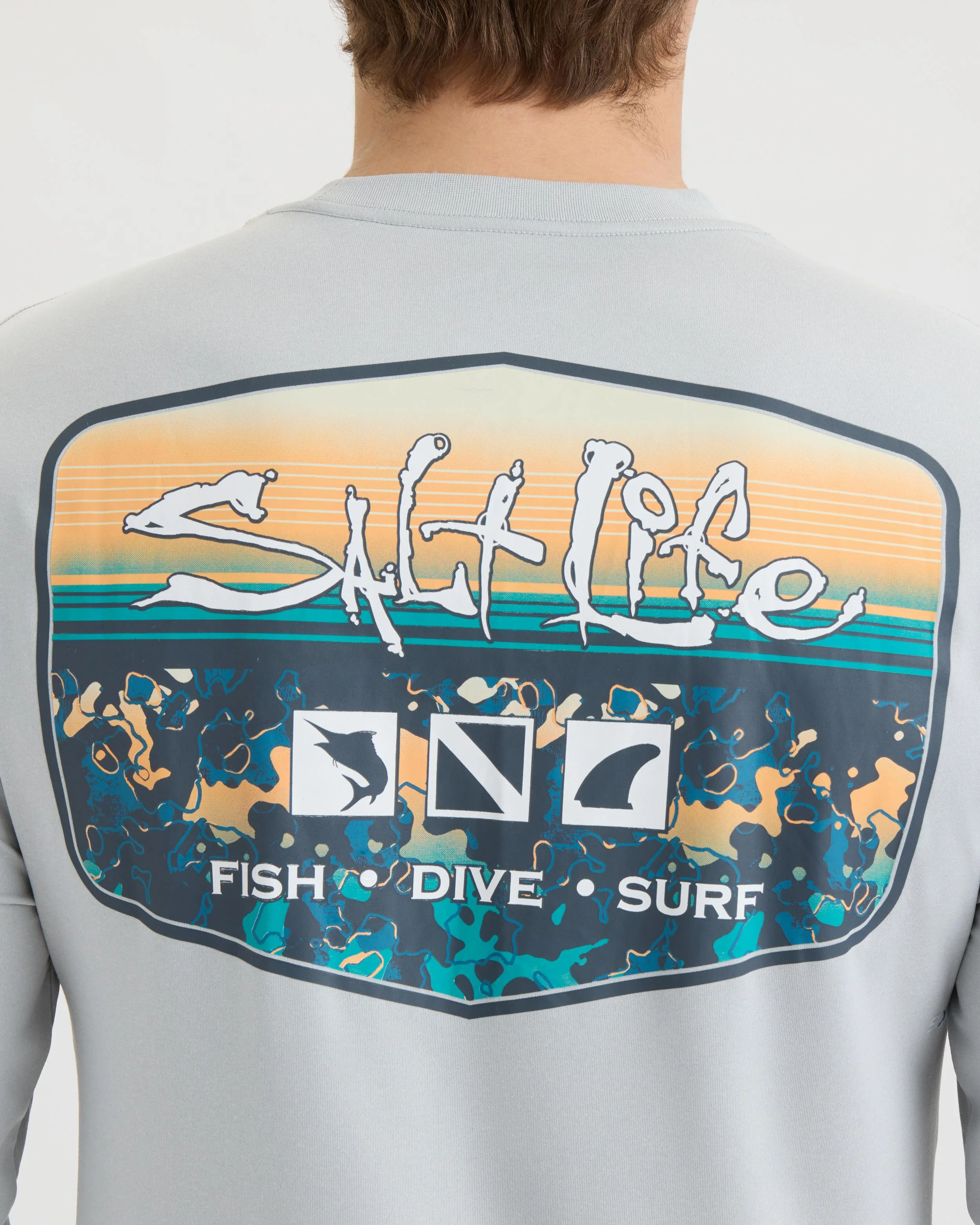 Men’s Liquid Depth Badge Long Sleeve SLX Performance Tee - Image 5