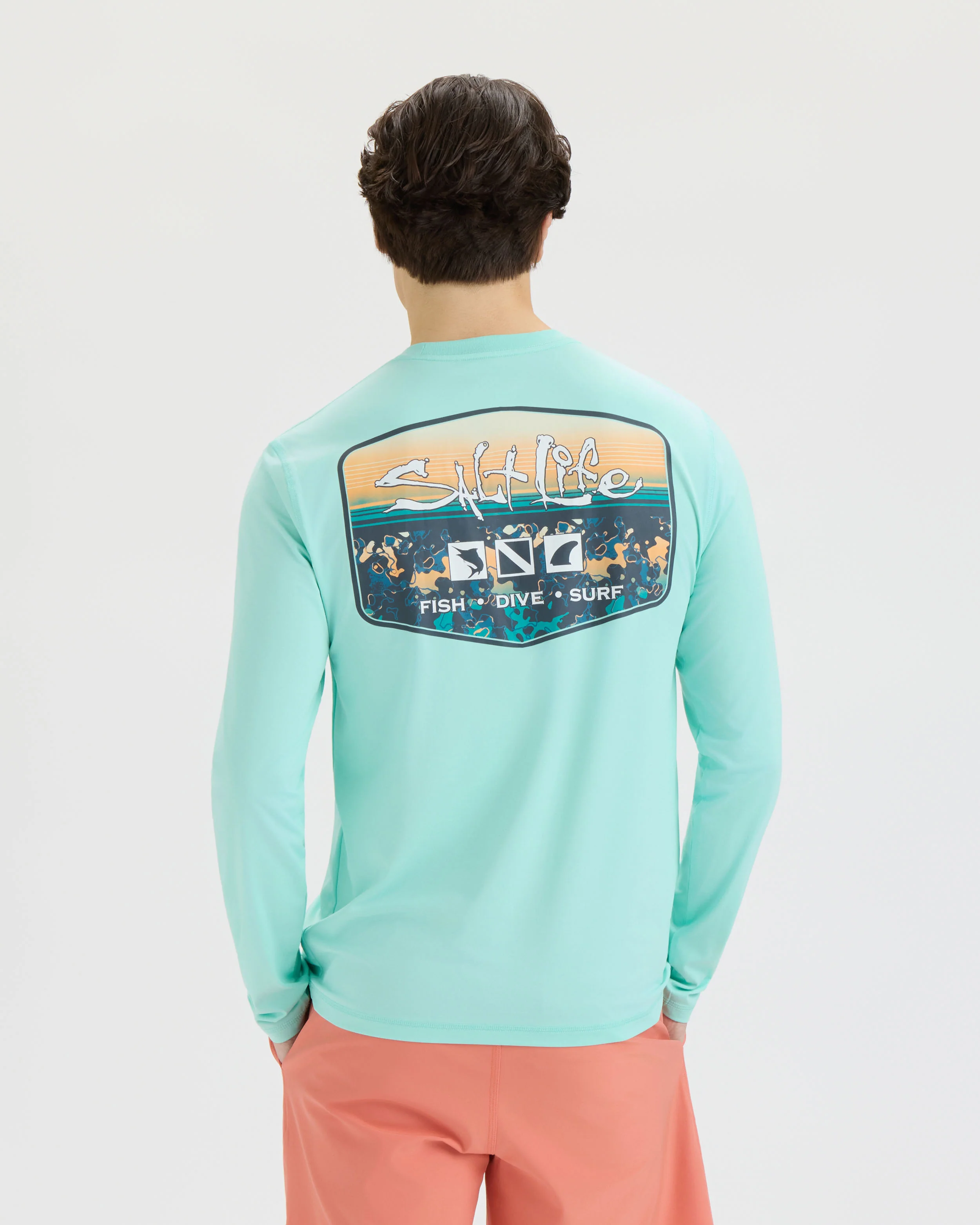 Men’s Liquid Depth Badge Long Sleeve SLX Performance Tee - Image 4