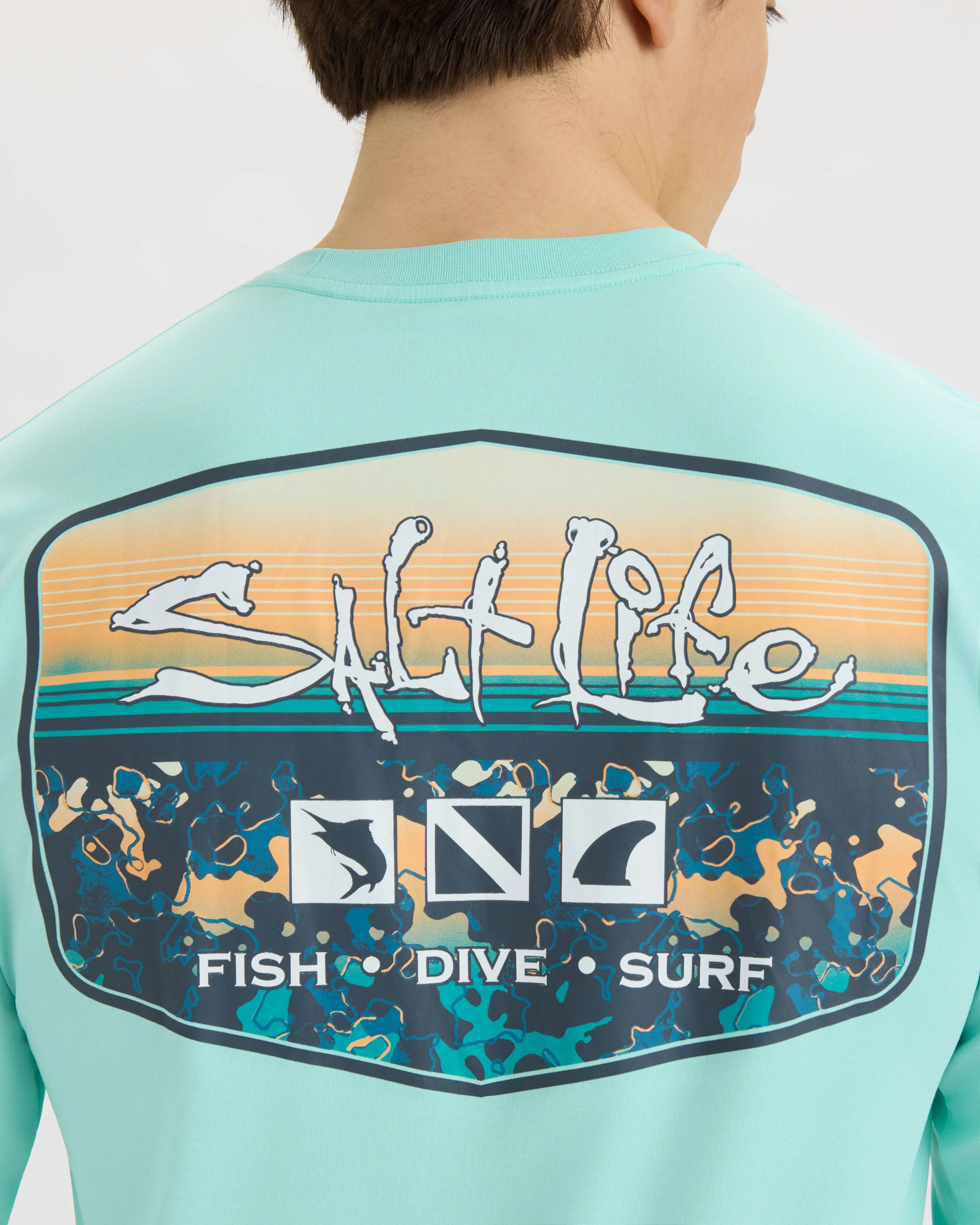 Men’s Liquid Depth Badge Long Sleeve SLX Performance Tee - Image 5