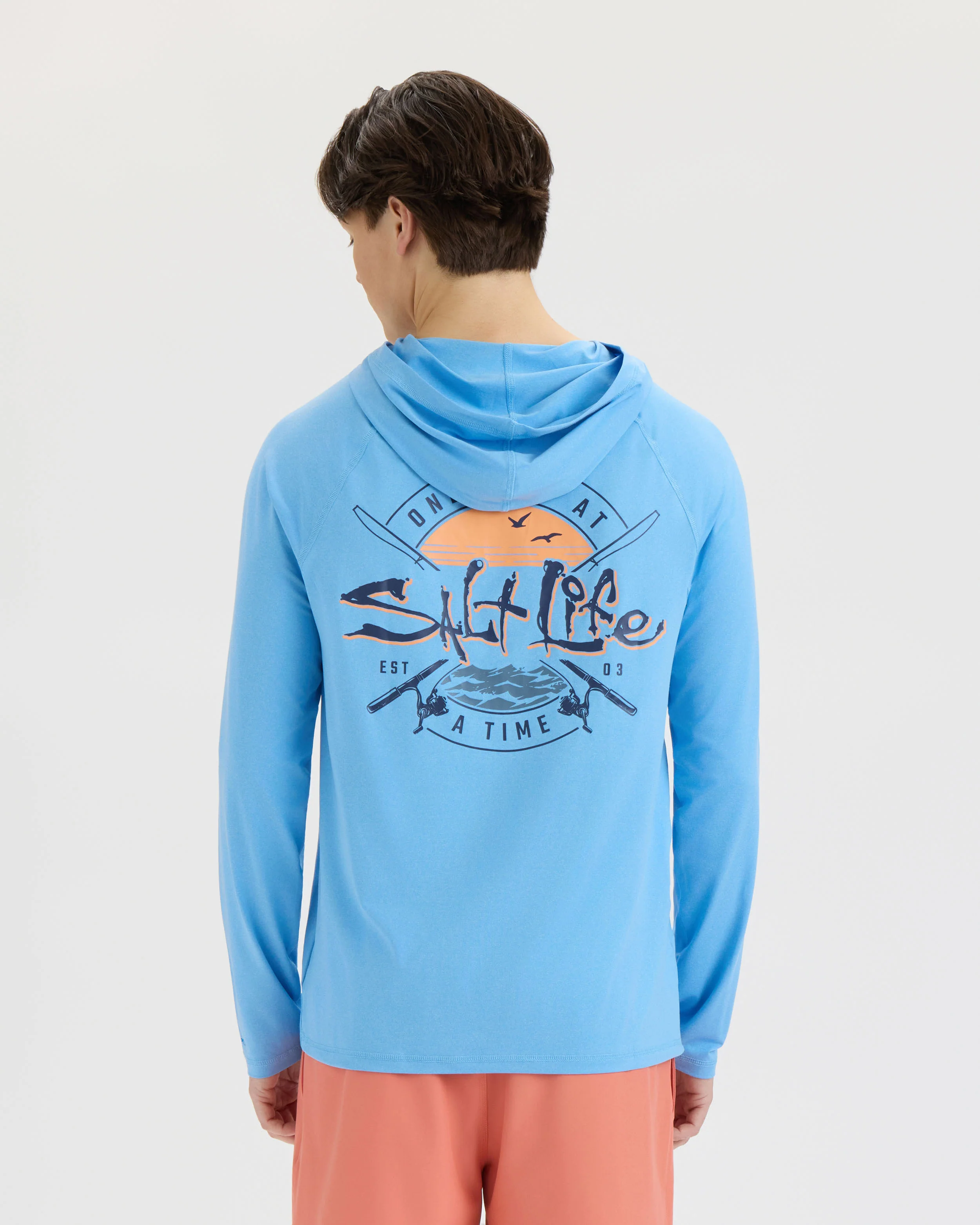 Men’s One Cast at a Time SLX Performance Hoodie - Image 3