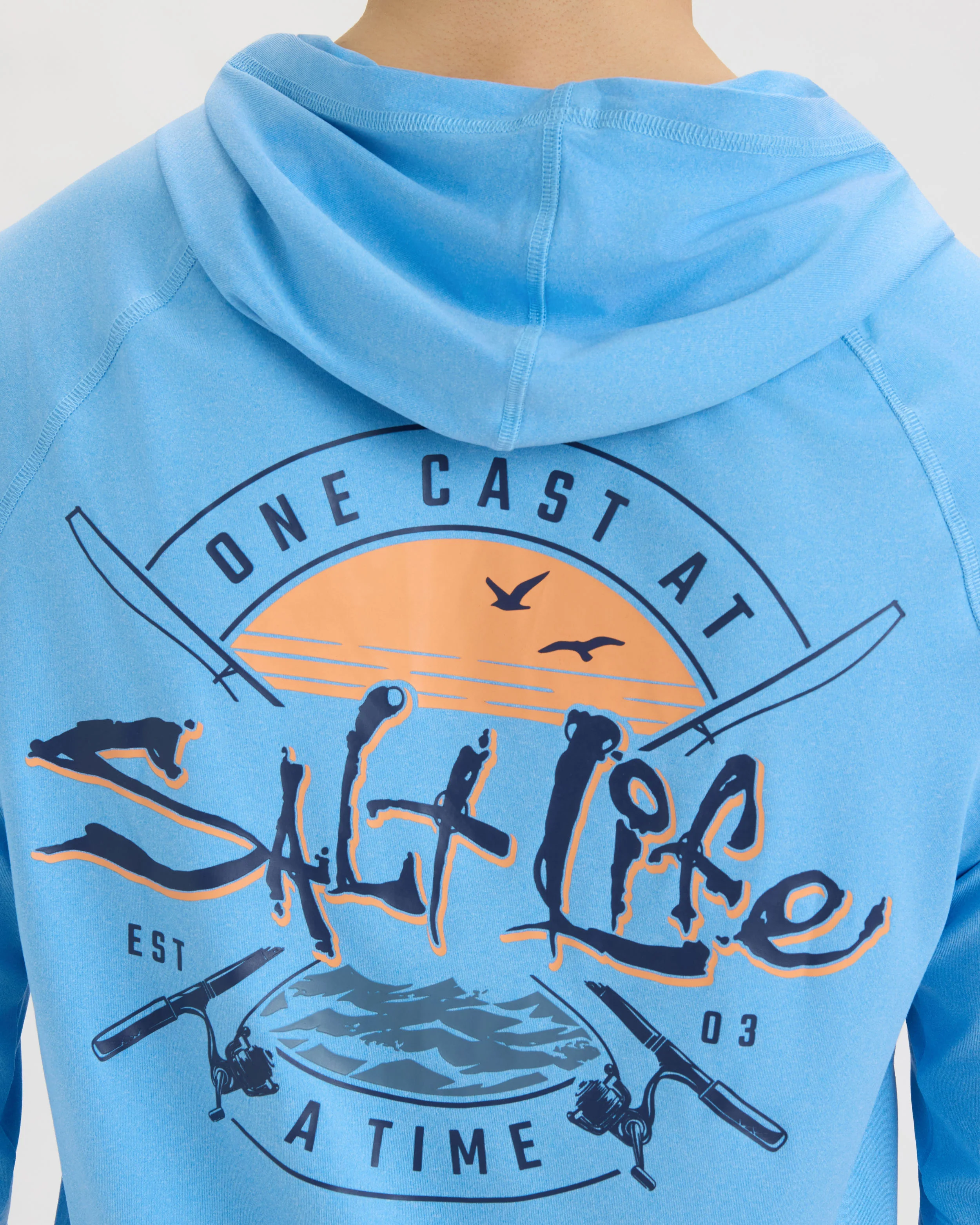 Men’s One Cast at a Time SLX Performance Hoodie - Image 4