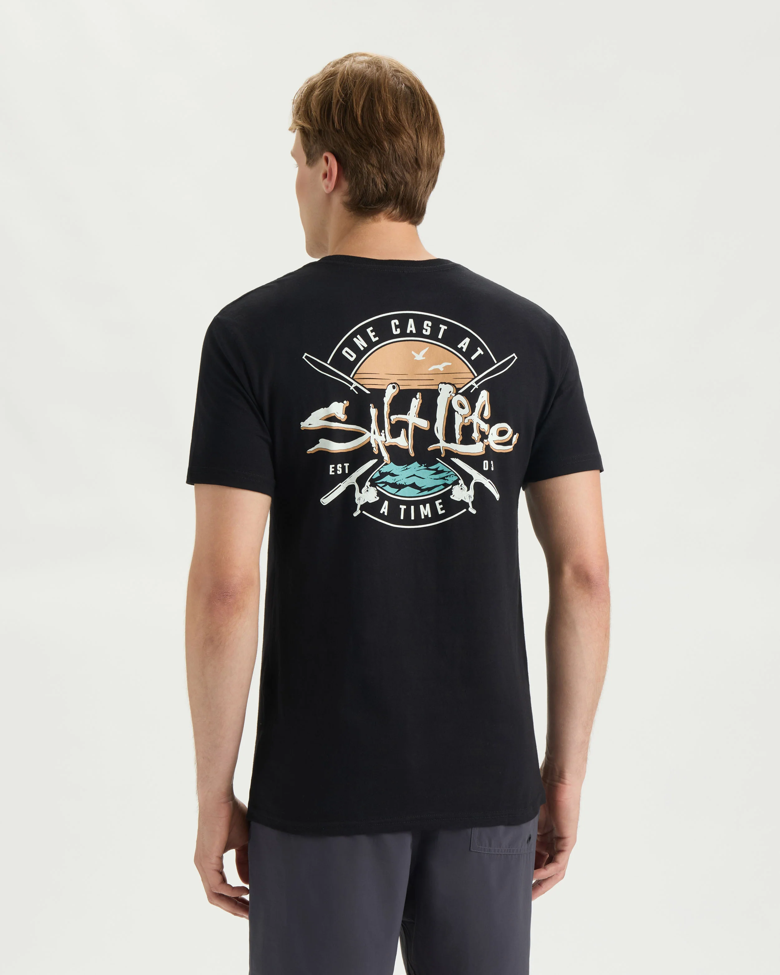 Men’s One Cast At A Time Short Sleeve Tee - Image 4