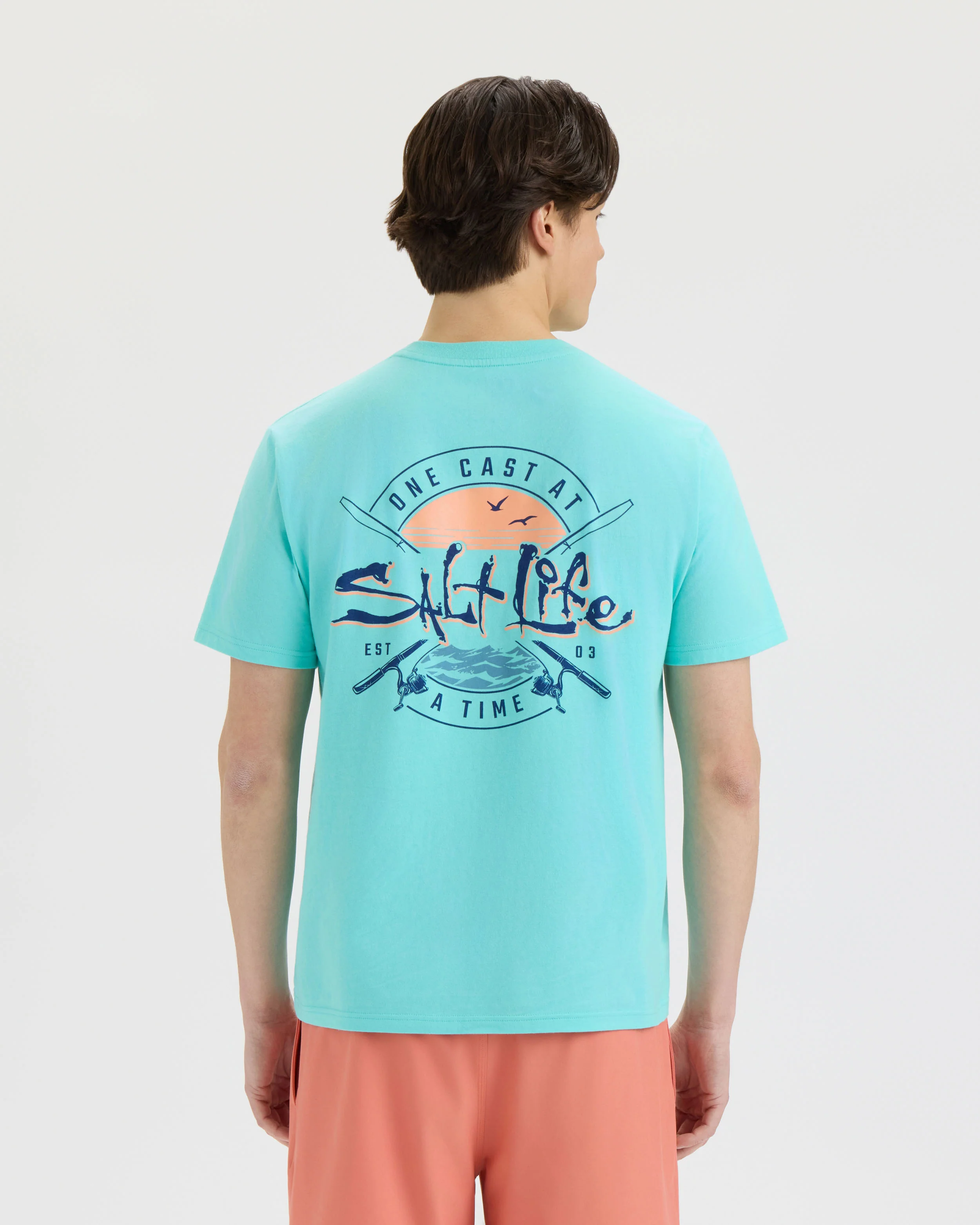 Men’s One Cast At A Time Short Sleeve Tee - Image 3