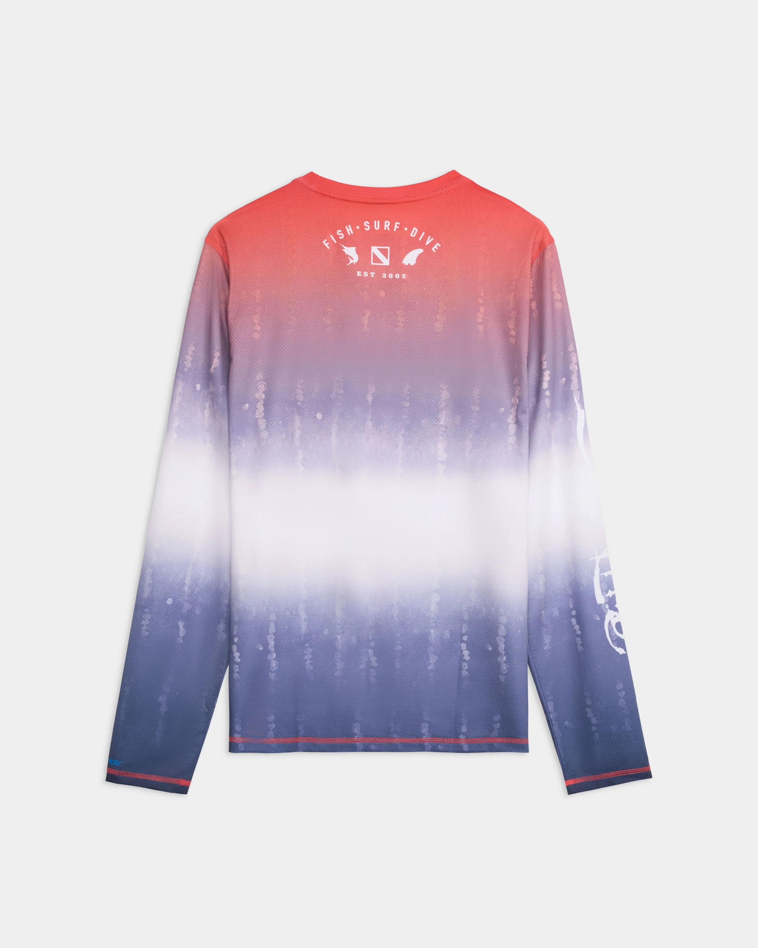 Men’s Red White and Waves Fade Perforated SLX Performance Tee - Image 7