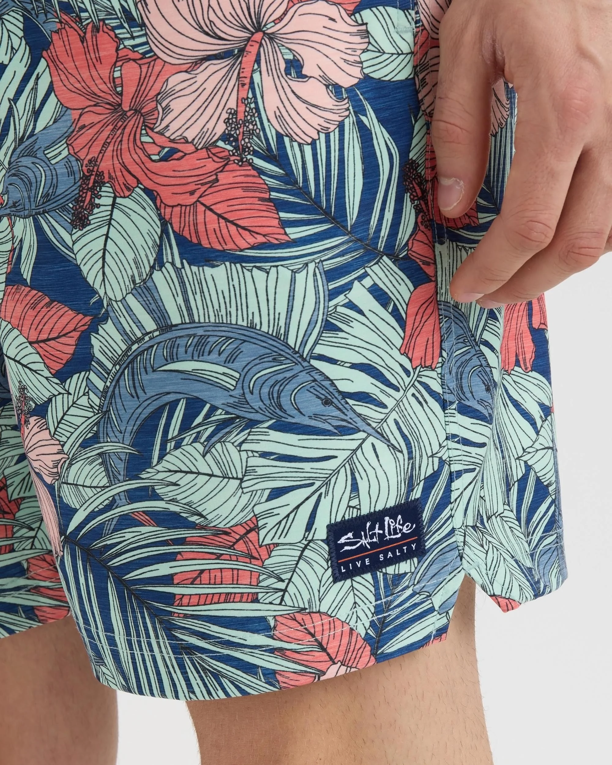 Men's Sailfish Blossom Printed Volley Boardshorts - Image 6