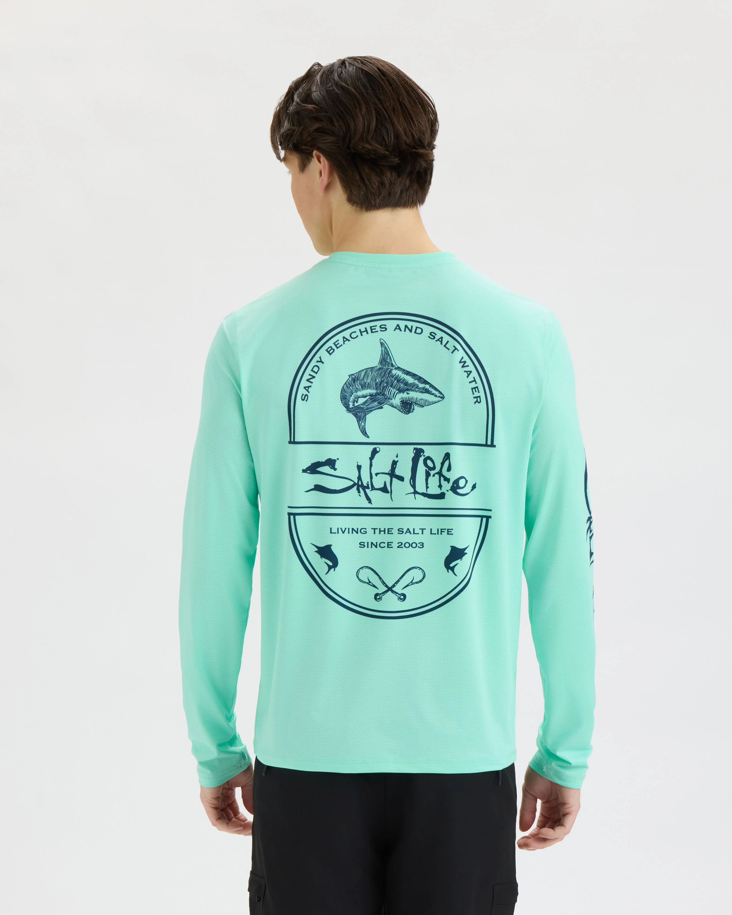 Men’s Salt Water Perforated SLX Performance Tee - Image 4