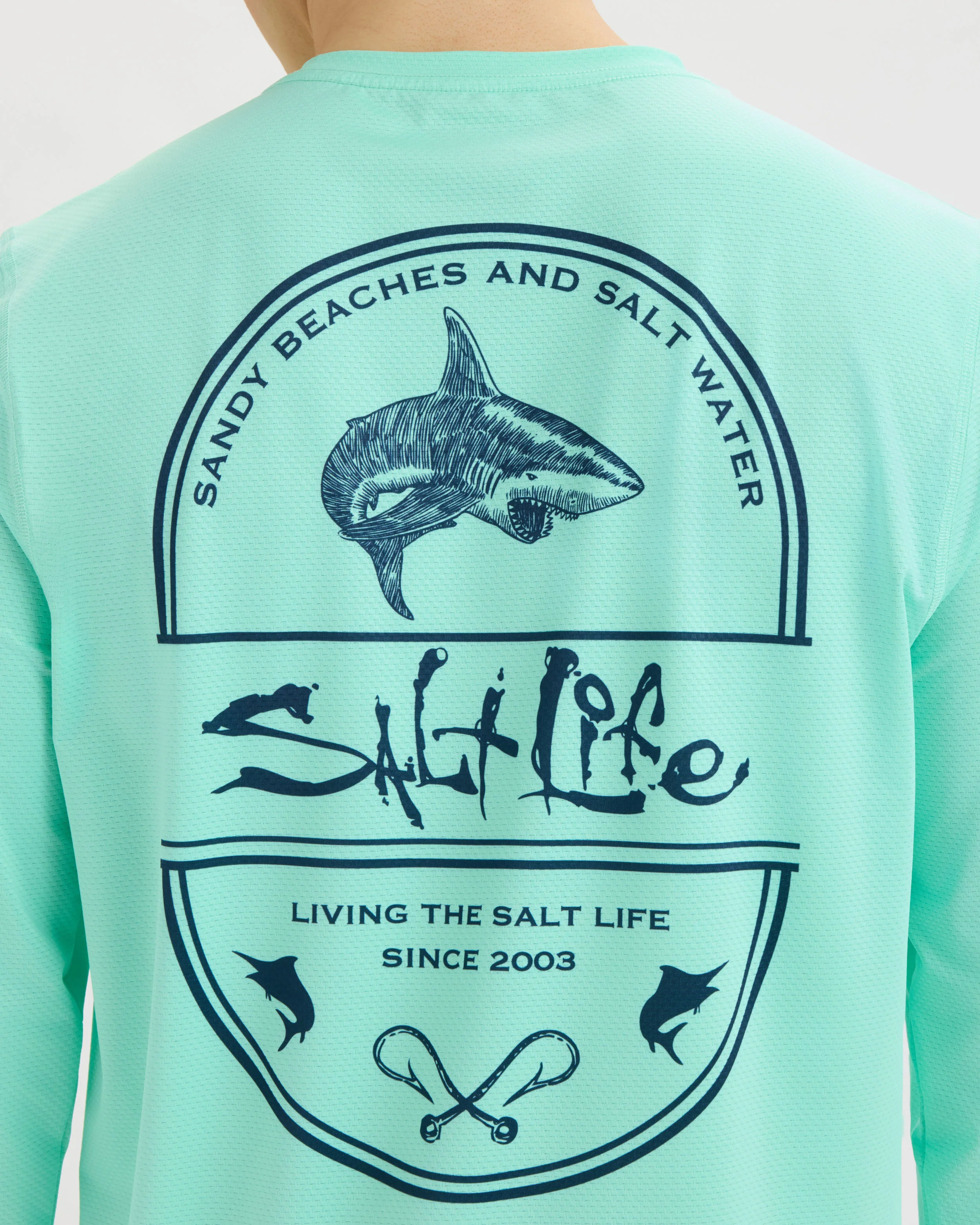Men’s Salt Water Perforated SLX Performance Tee - Image 5