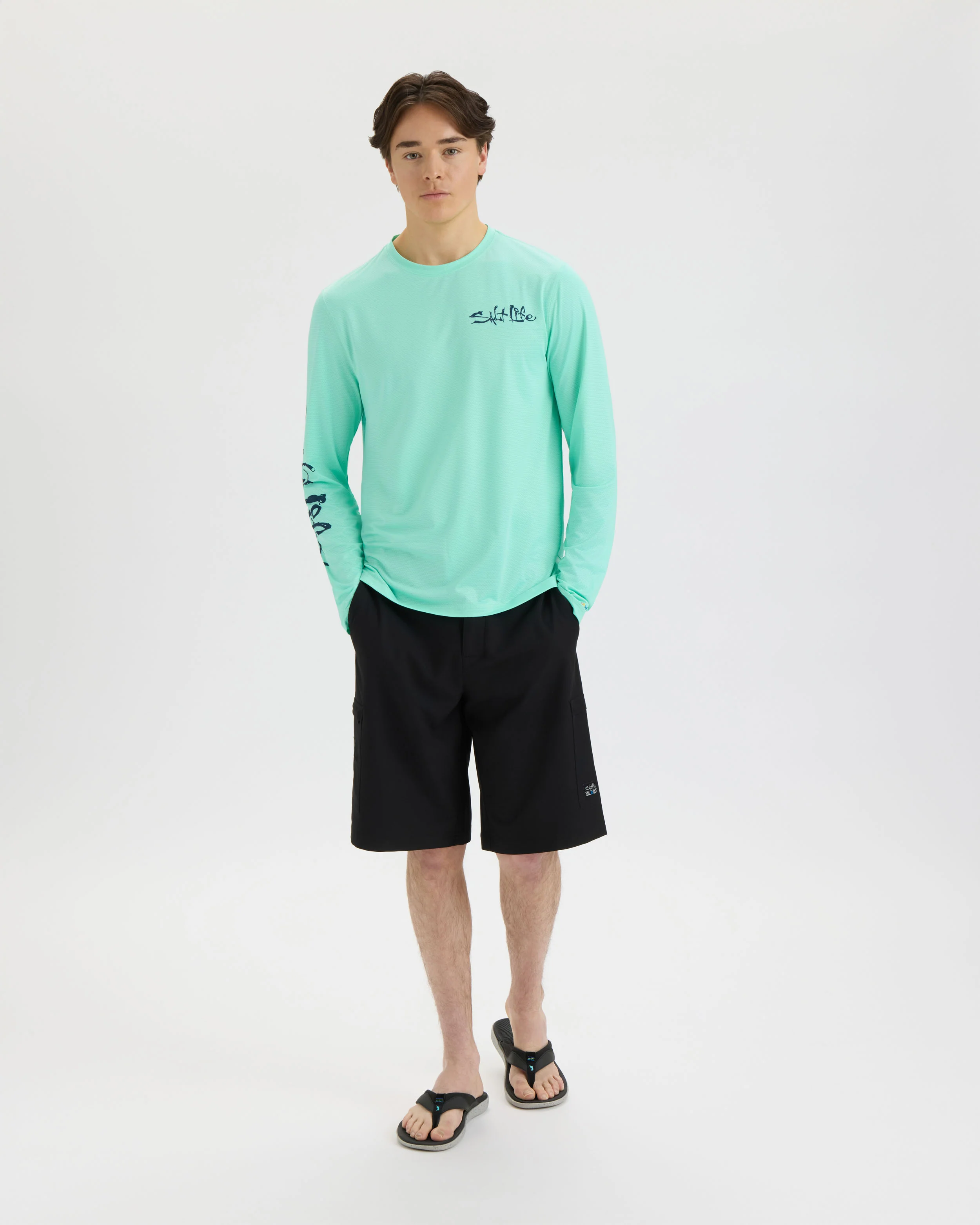 Men’s Salt Water Perforated SLX Performance Tee - Image 6