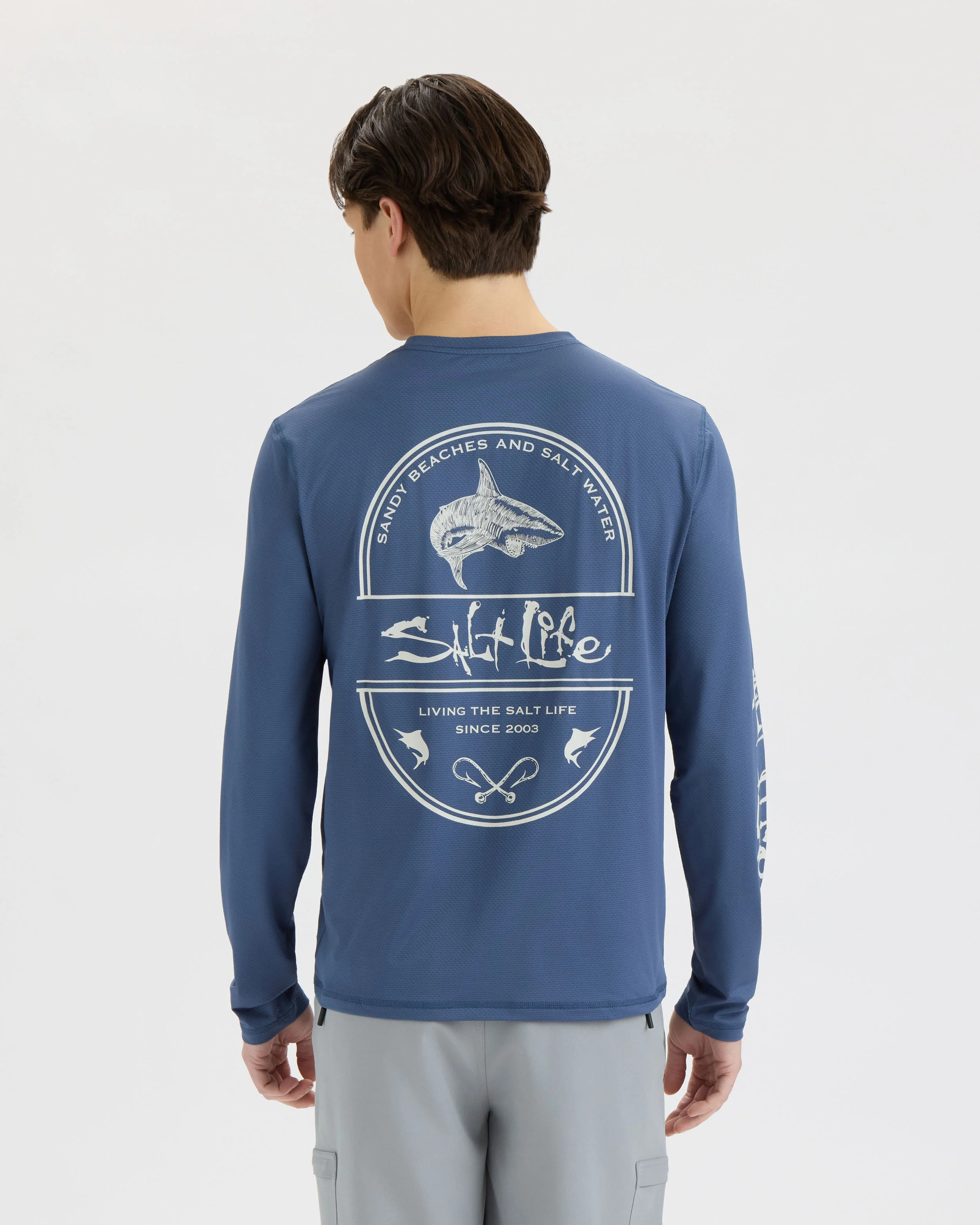 Men’s Salt Water Perforated SLX Performance Tee - Image 4