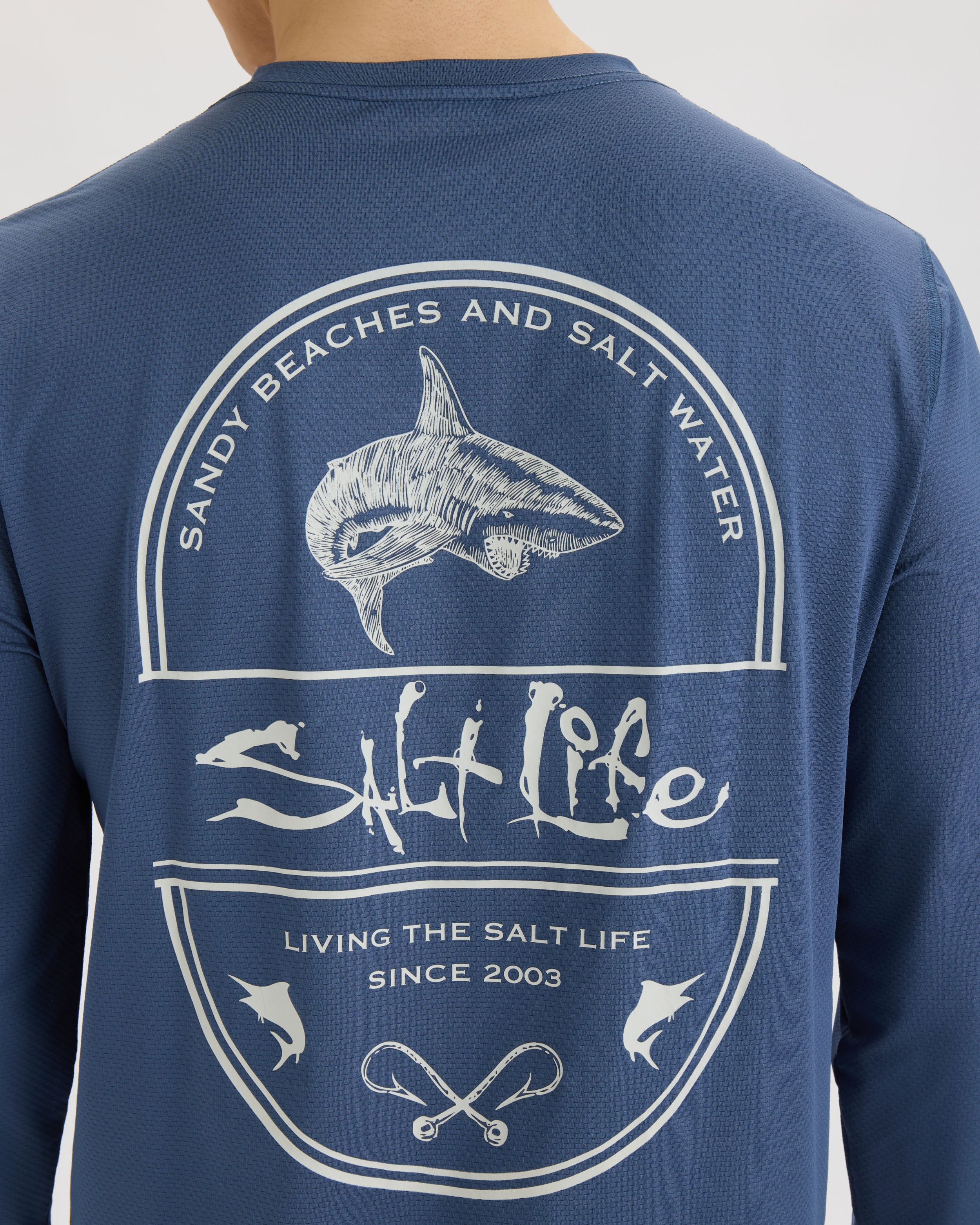 Men’s Salt Water Perforated SLX Performance Tee - Image 6