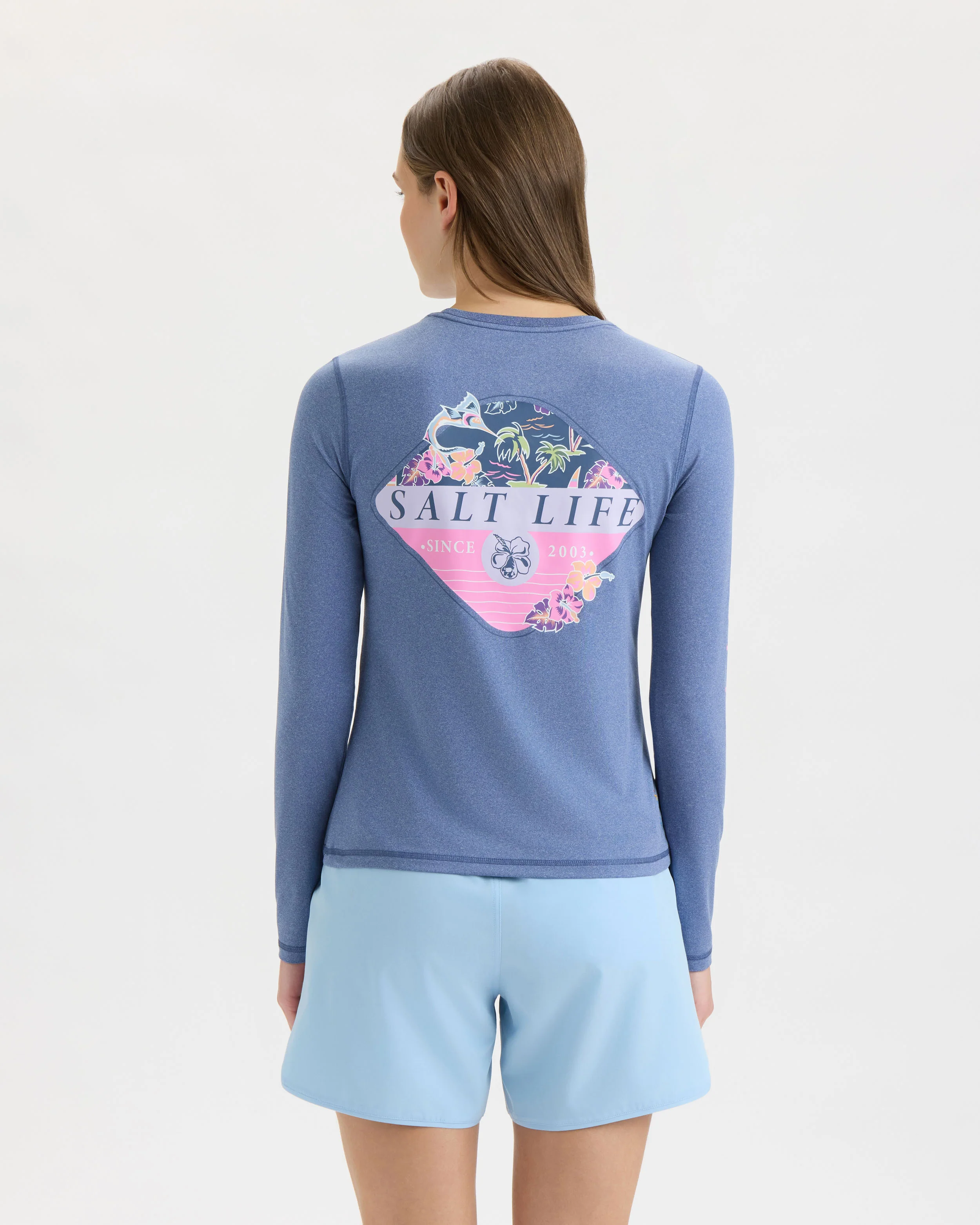 Women’s Salty Marlin Badge SLX Performance Long Sleeve Tee - Image 4