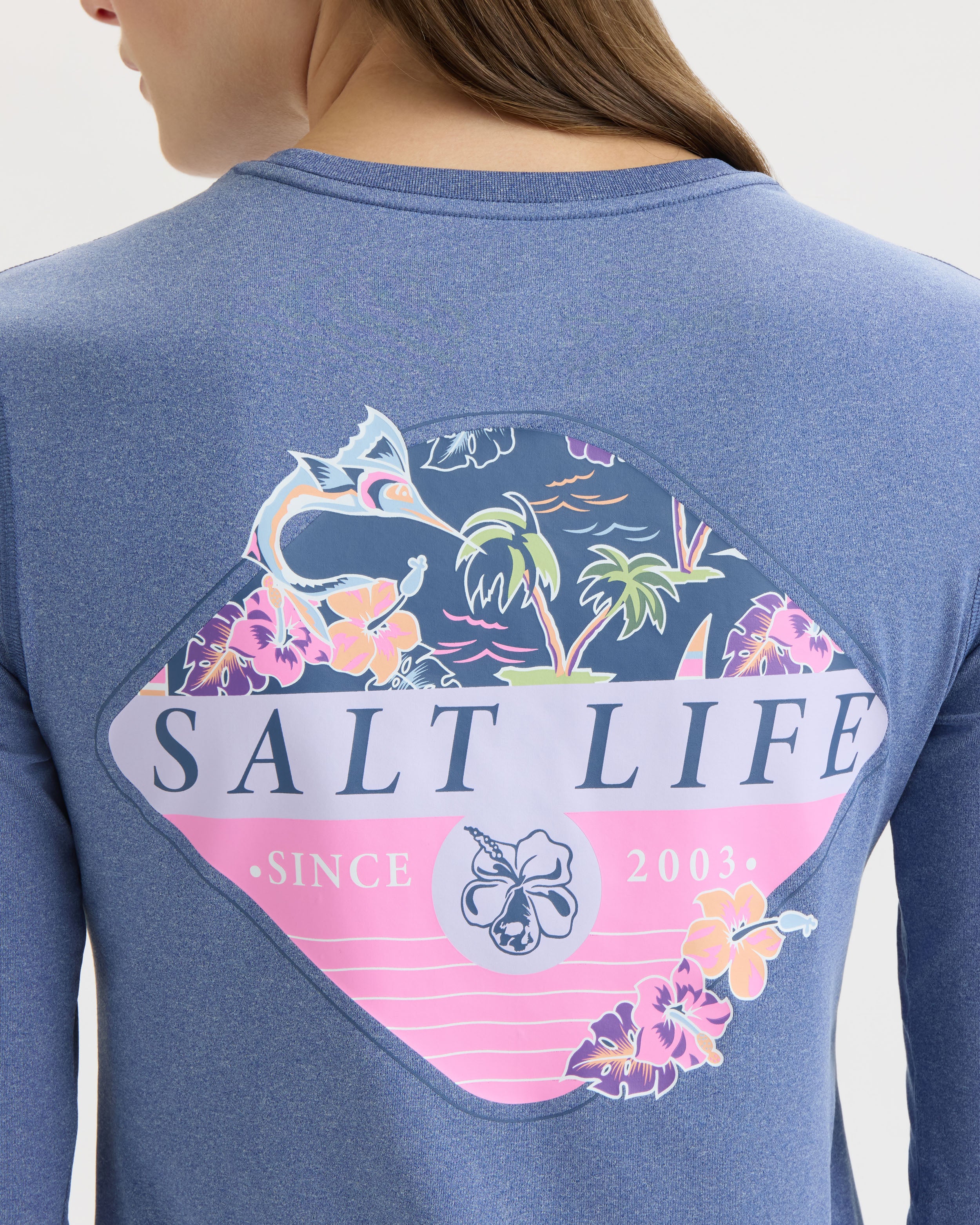 Women’s Salty Marlin Badge SLX Performance Long Sleeve Tee - Image 5