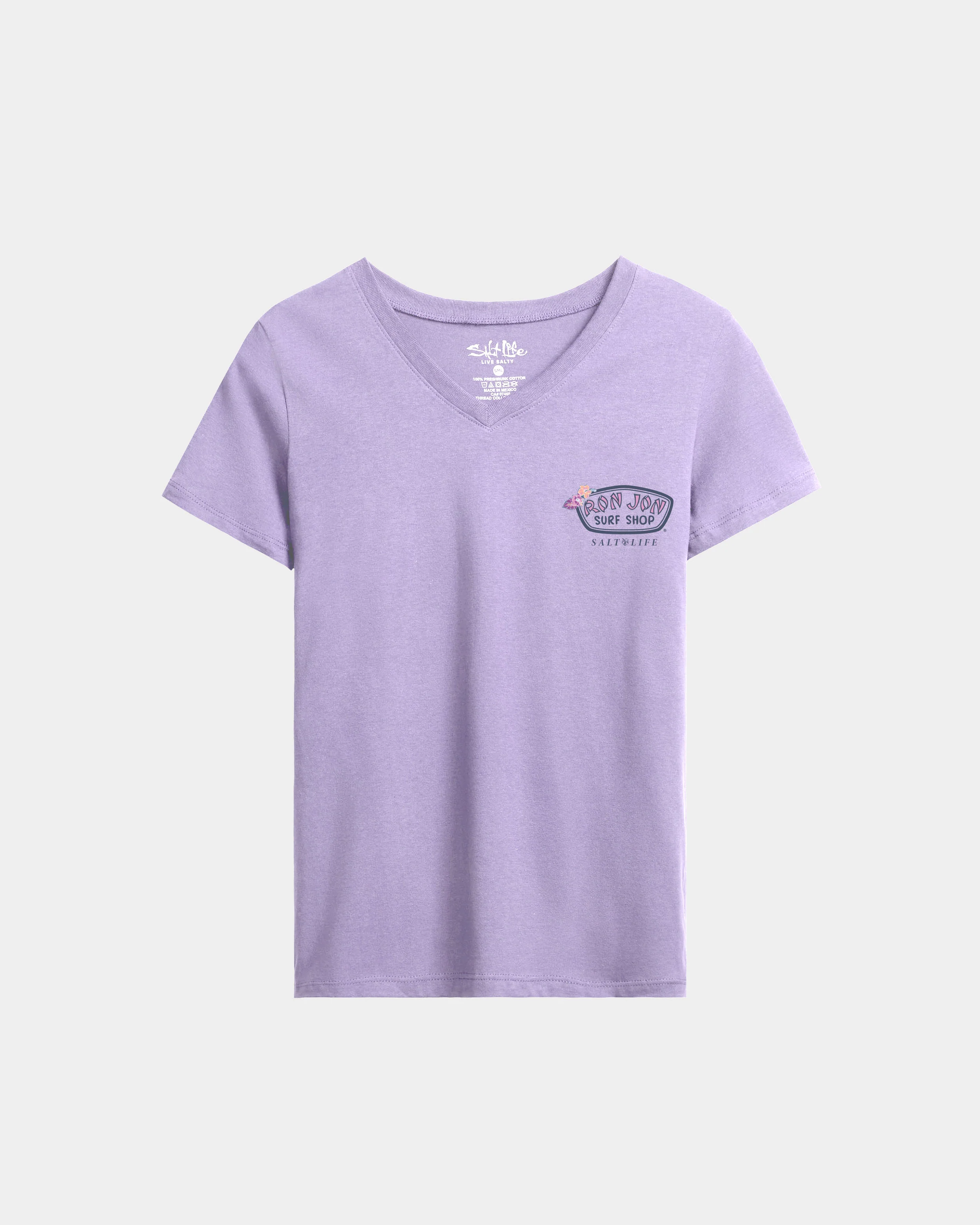 Women’s Salty Marlin Badge V-Neck Short Sleeve Tee - Image 2