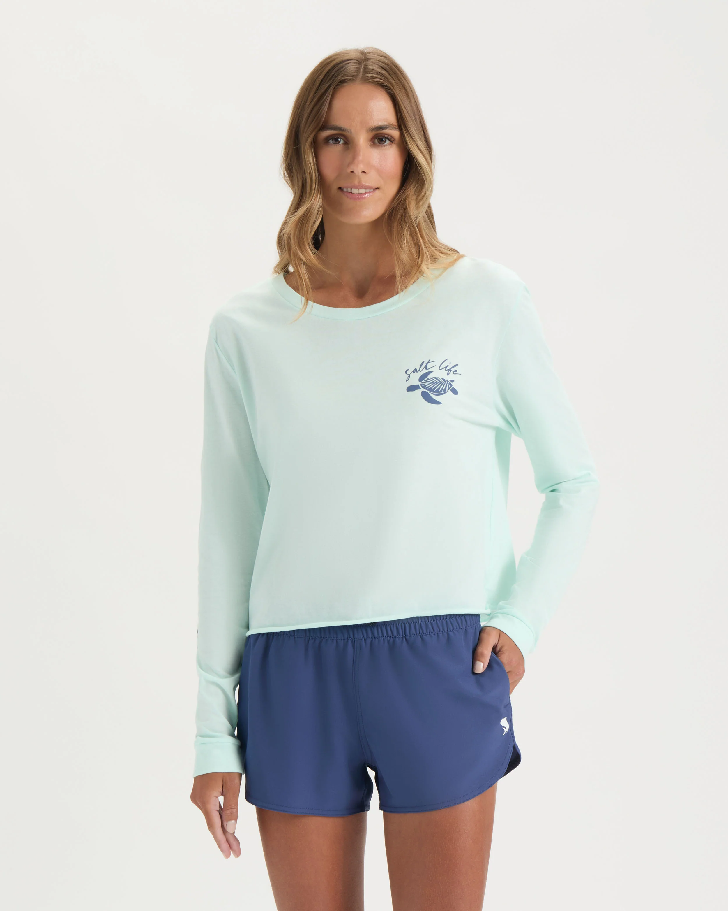Women’s Sea Cruiser Cropped Long Sleeve Shirt - Image 2