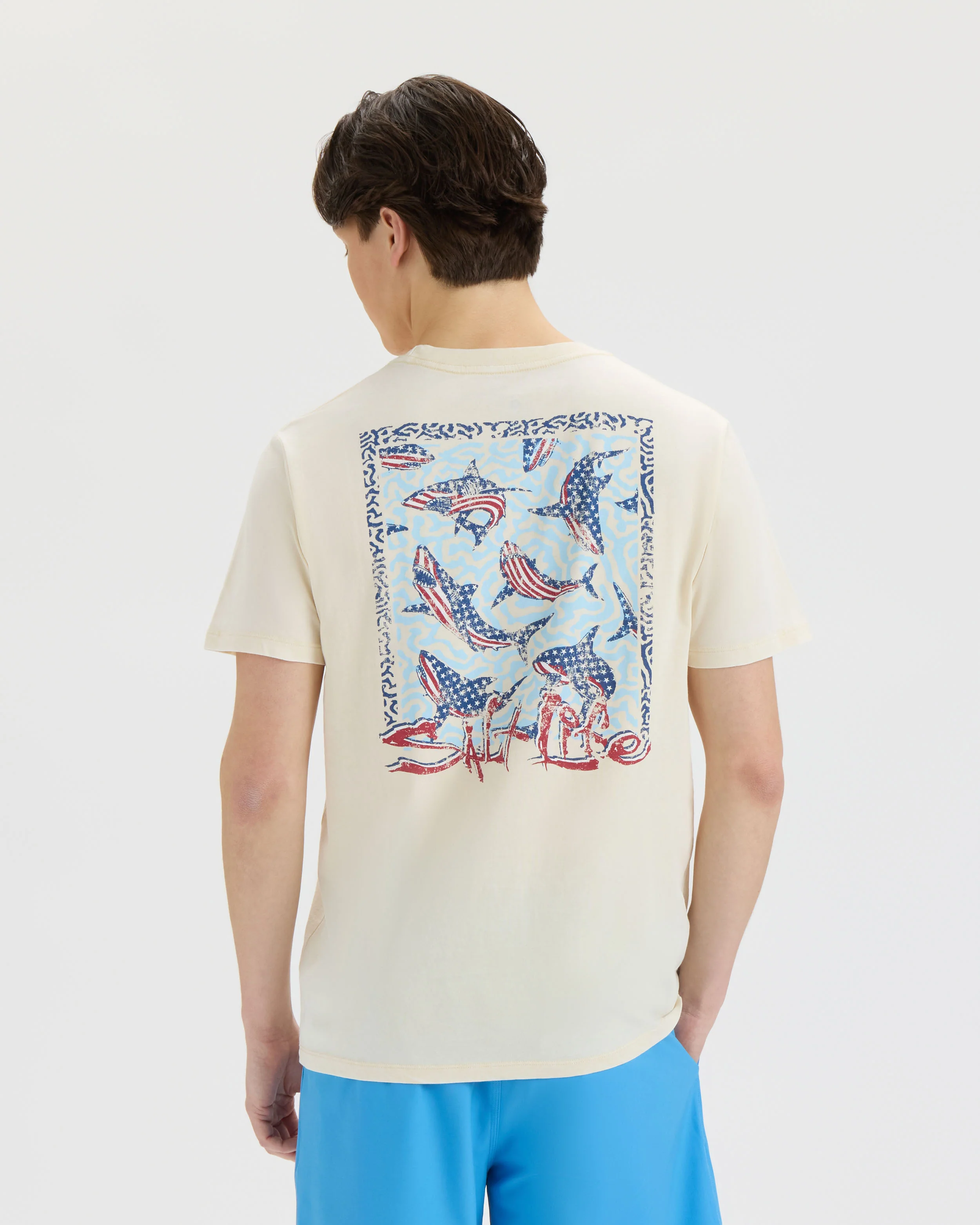 Men’s Sharks Americana Salt Wash Tee - Image 4