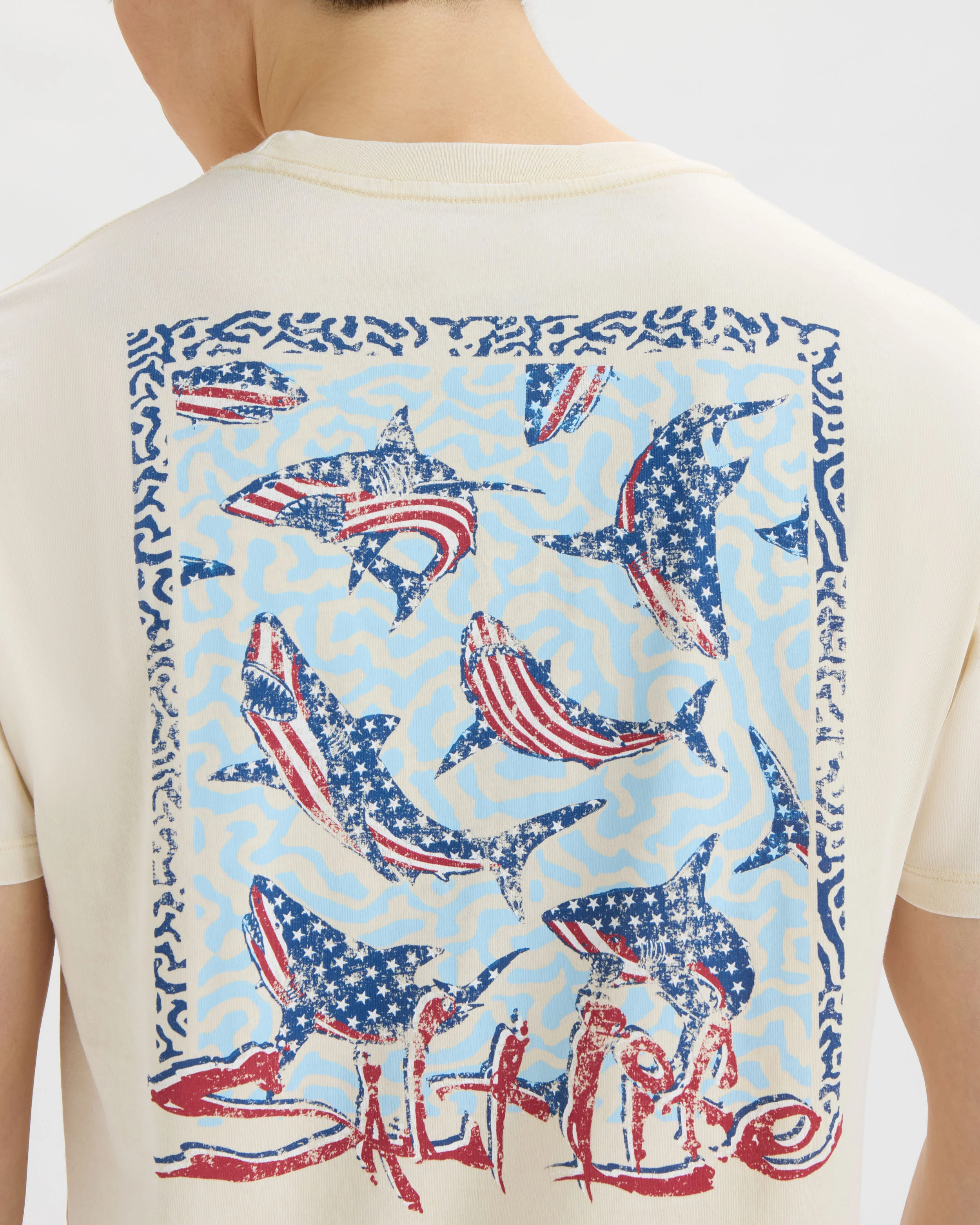 Men’s Sharks Americana Salt Wash Tee - Image 5