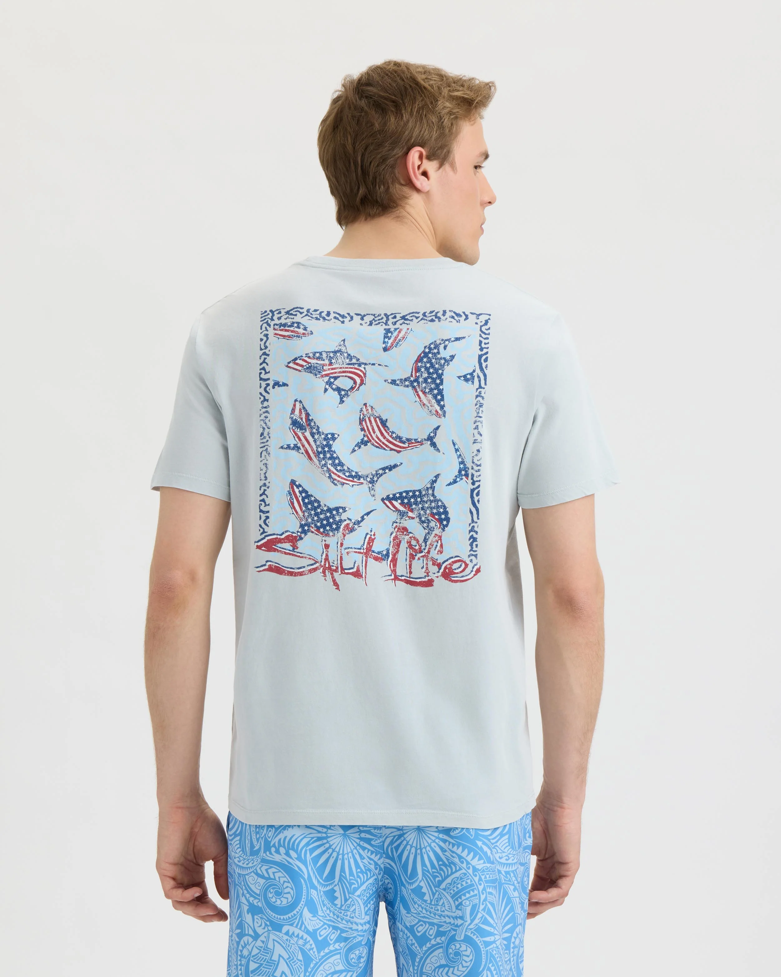 Men’s Sharks Americana Salt Wash Tee - Image 4