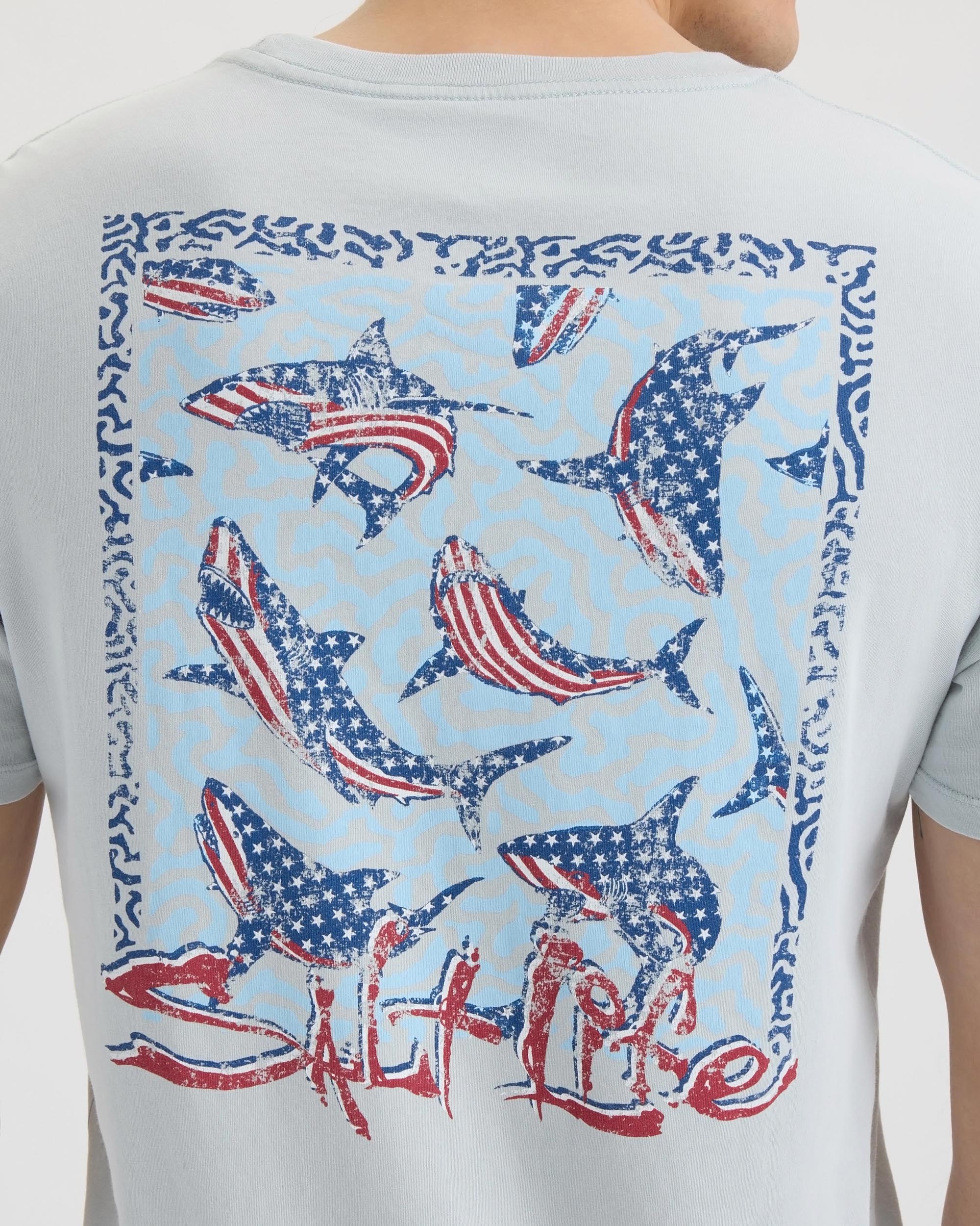 Men’s Sharks Americana Salt Wash Tee - Image 5