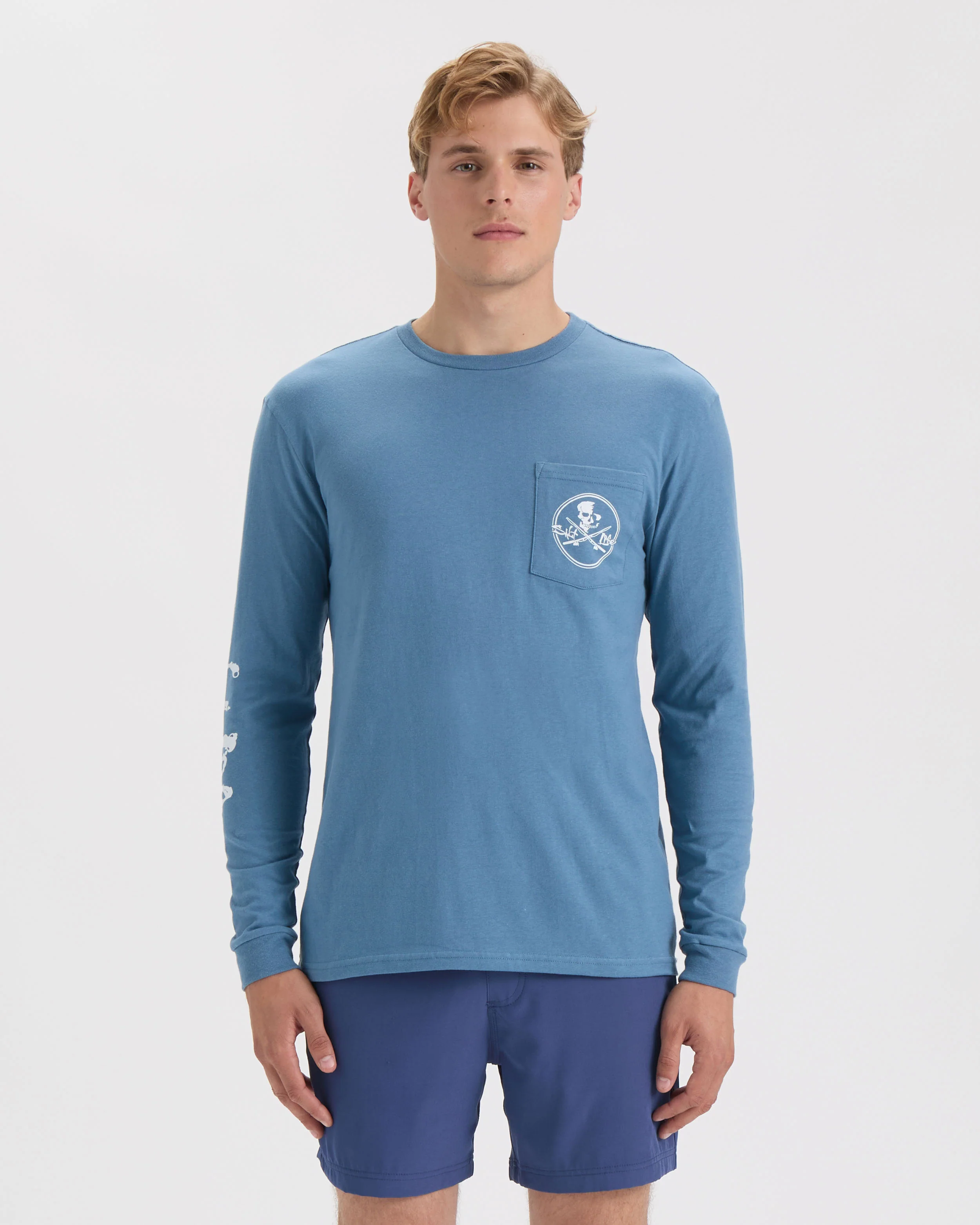 Men’s Skull and Poles Long Sleeve Shirt - Image 2