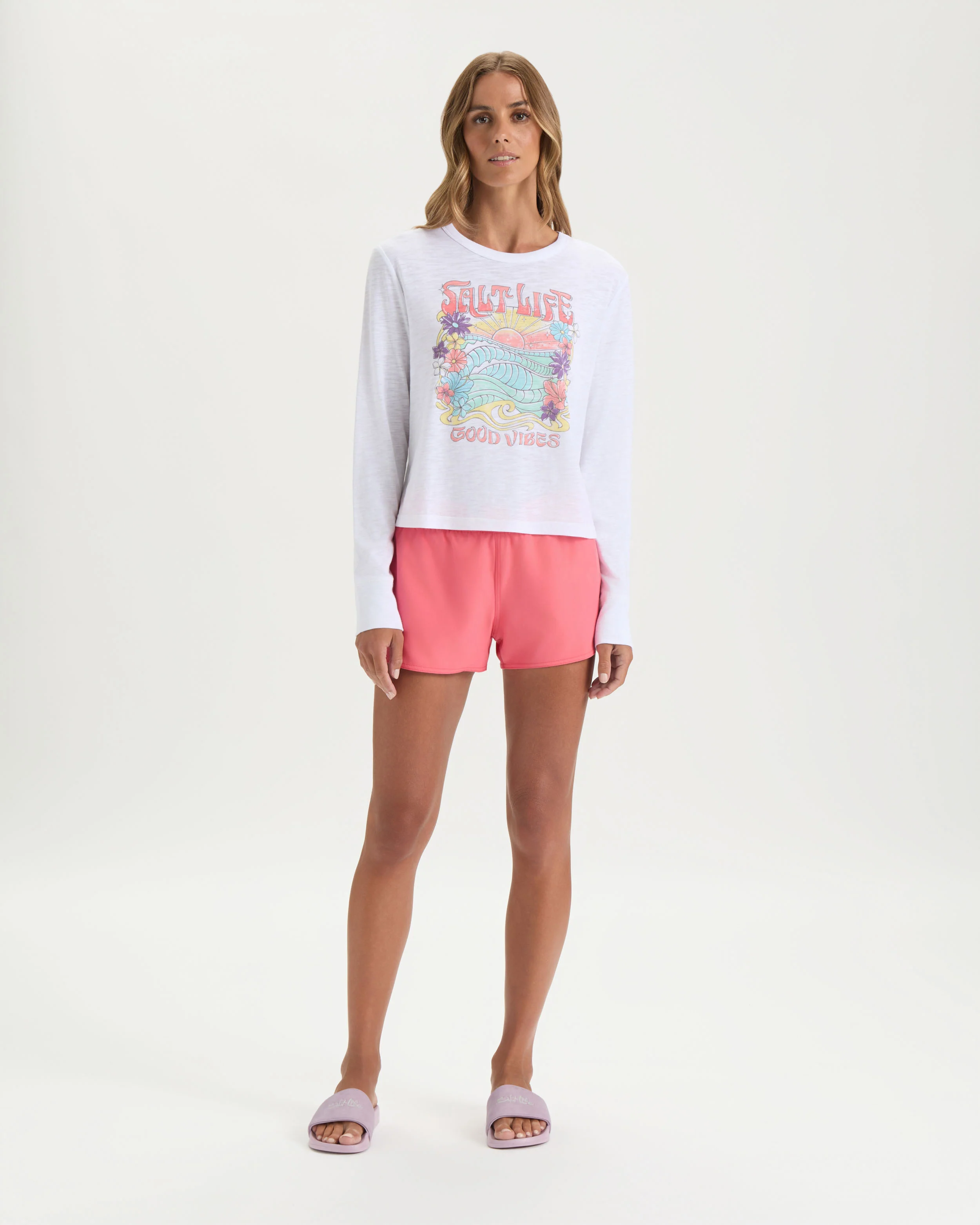 Women’s Sunrise Vibes Crew Neck Cropped Shirt - Image 6