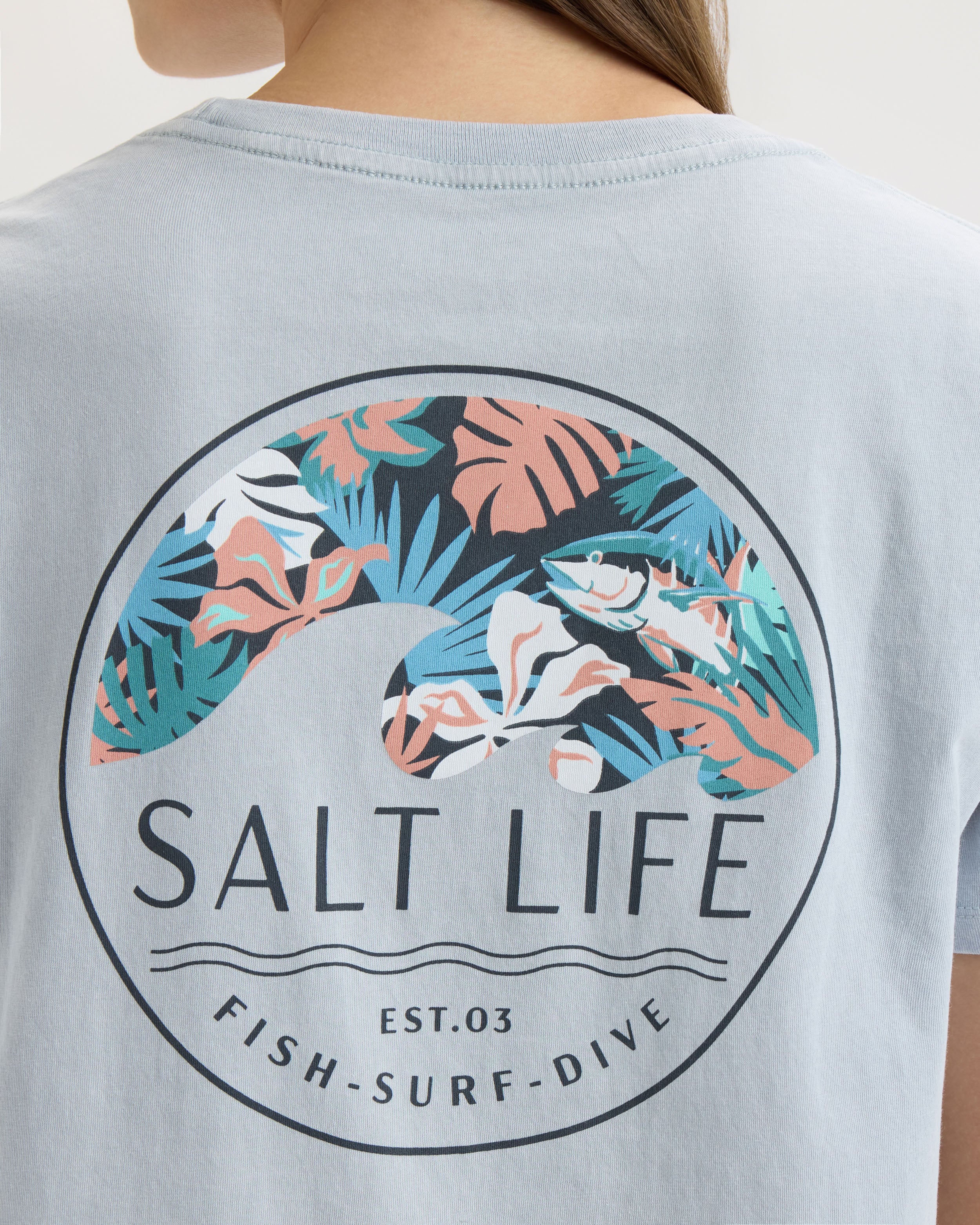 Women’s Tropical Retreat Salt Wash Tee - Image 4