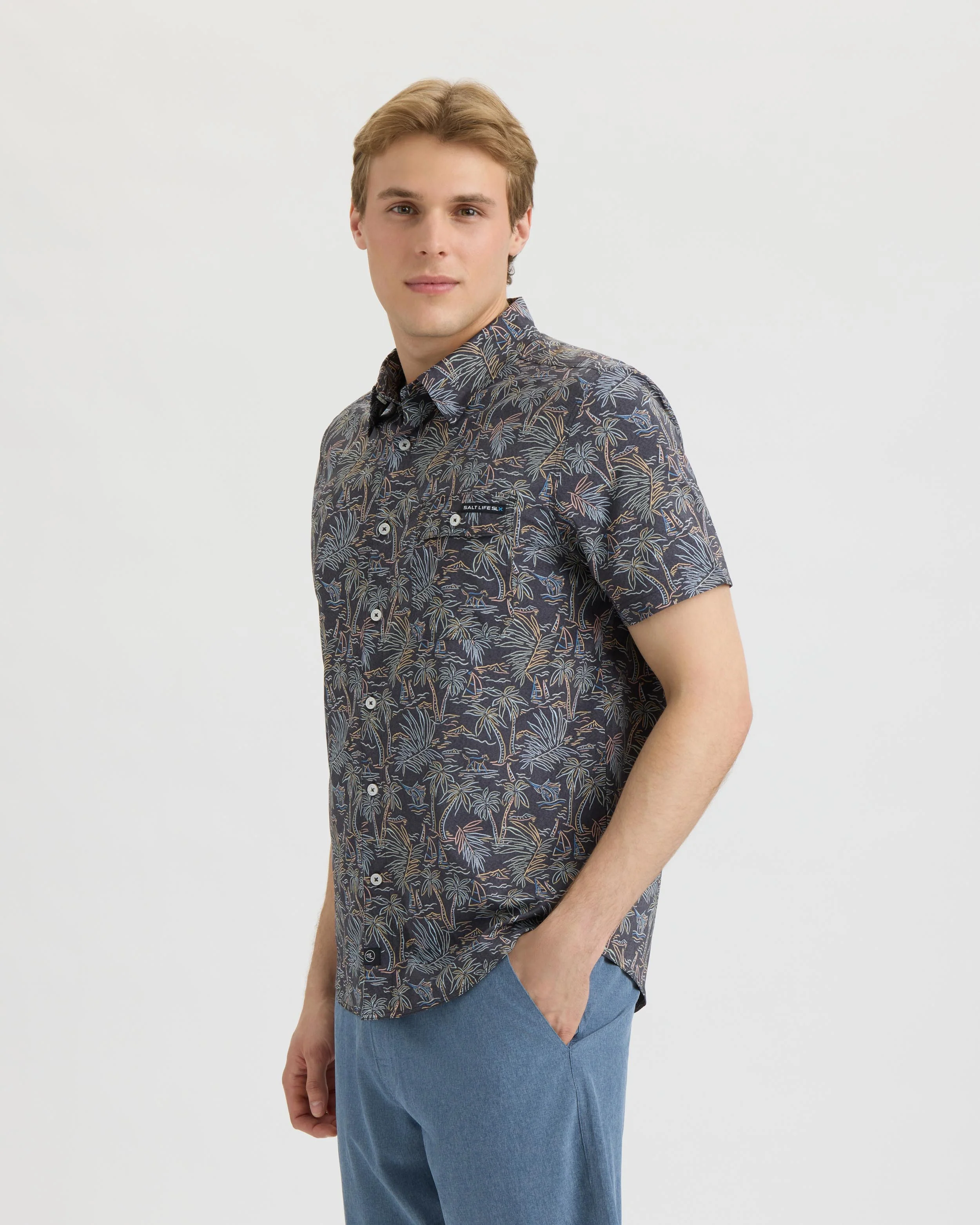 Men’s Tropical Sunday SLX Performance Woven Shirt - Image 3