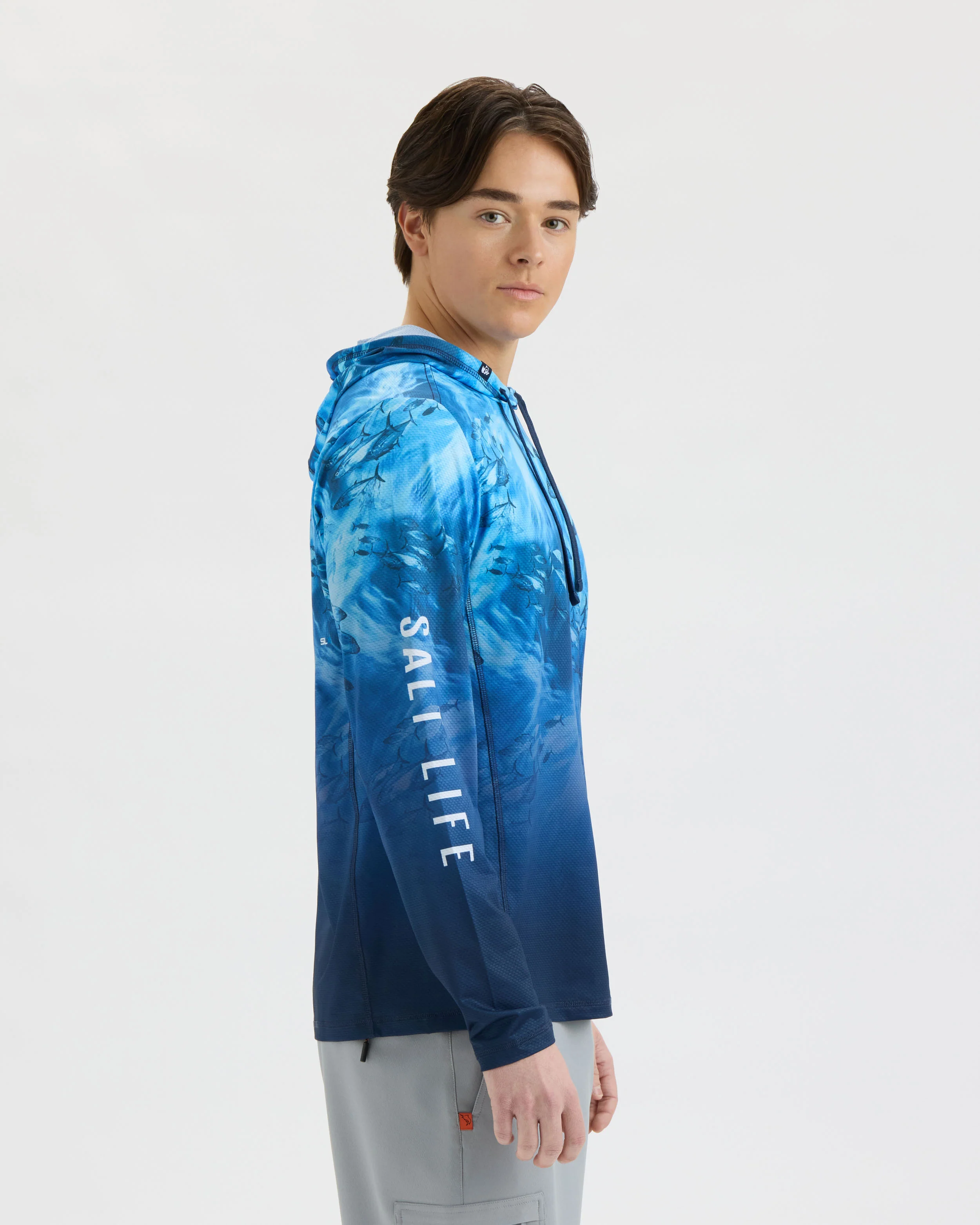 Men’s Tuna Tactics Fade Perforated SLX Performance Hoodie - Image 3
