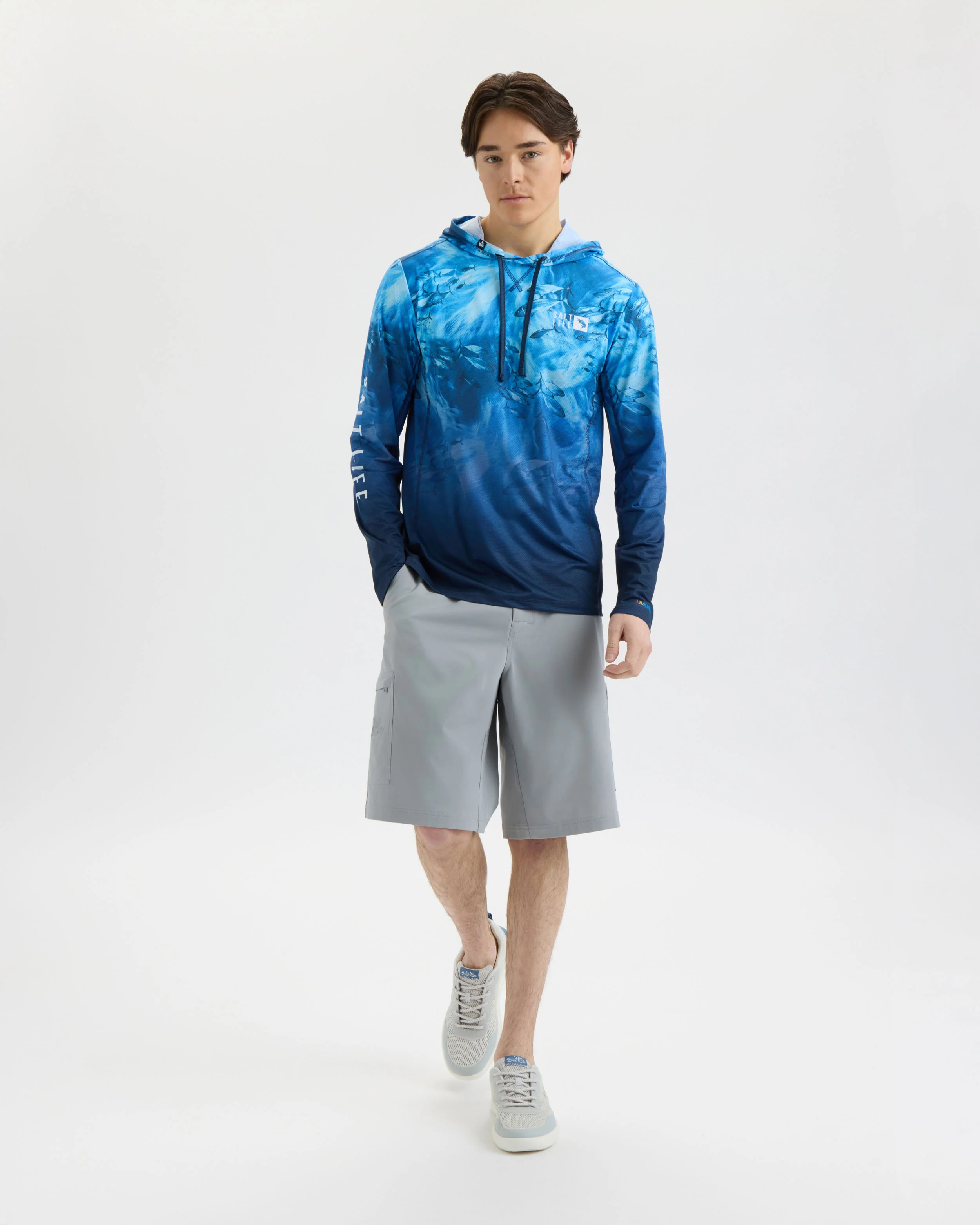 Men’s Tuna Tactics Fade Perforated SLX Performance Hoodie - Image 6