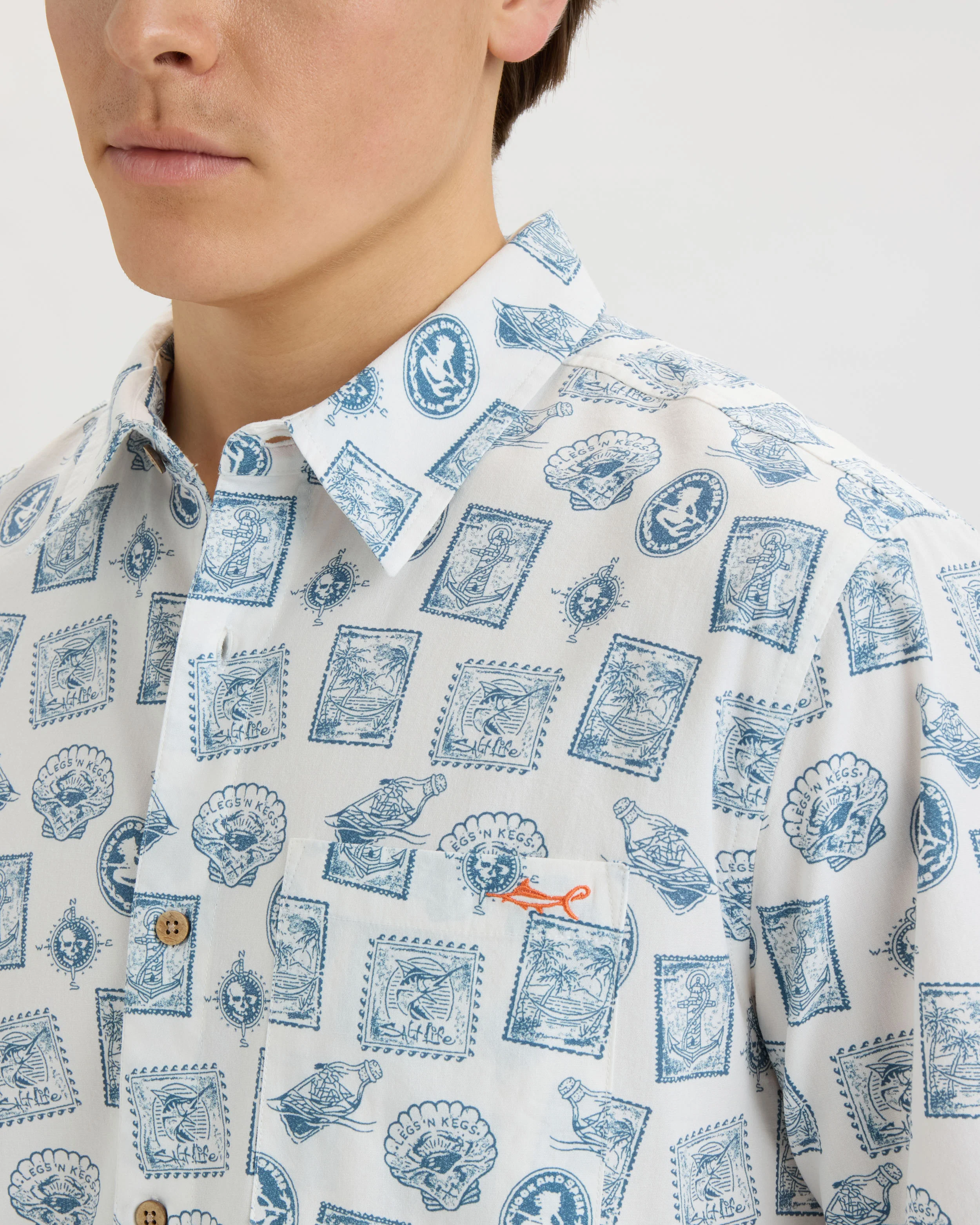 Men’s Voyager’s Stamps Performance Woven Shirt - Image 5