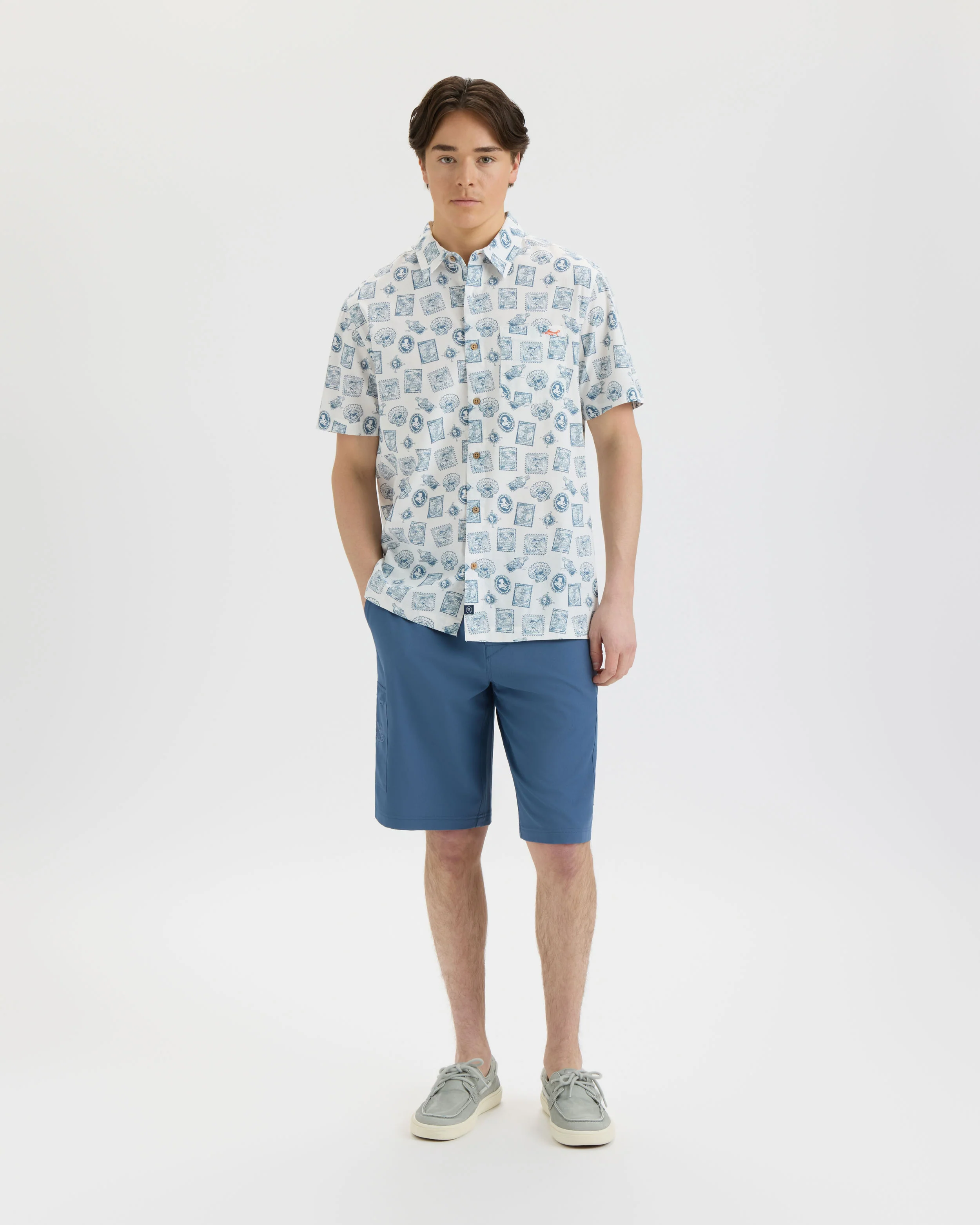Men’s Voyager’s Stamps Performance Woven Shirt - Image 6