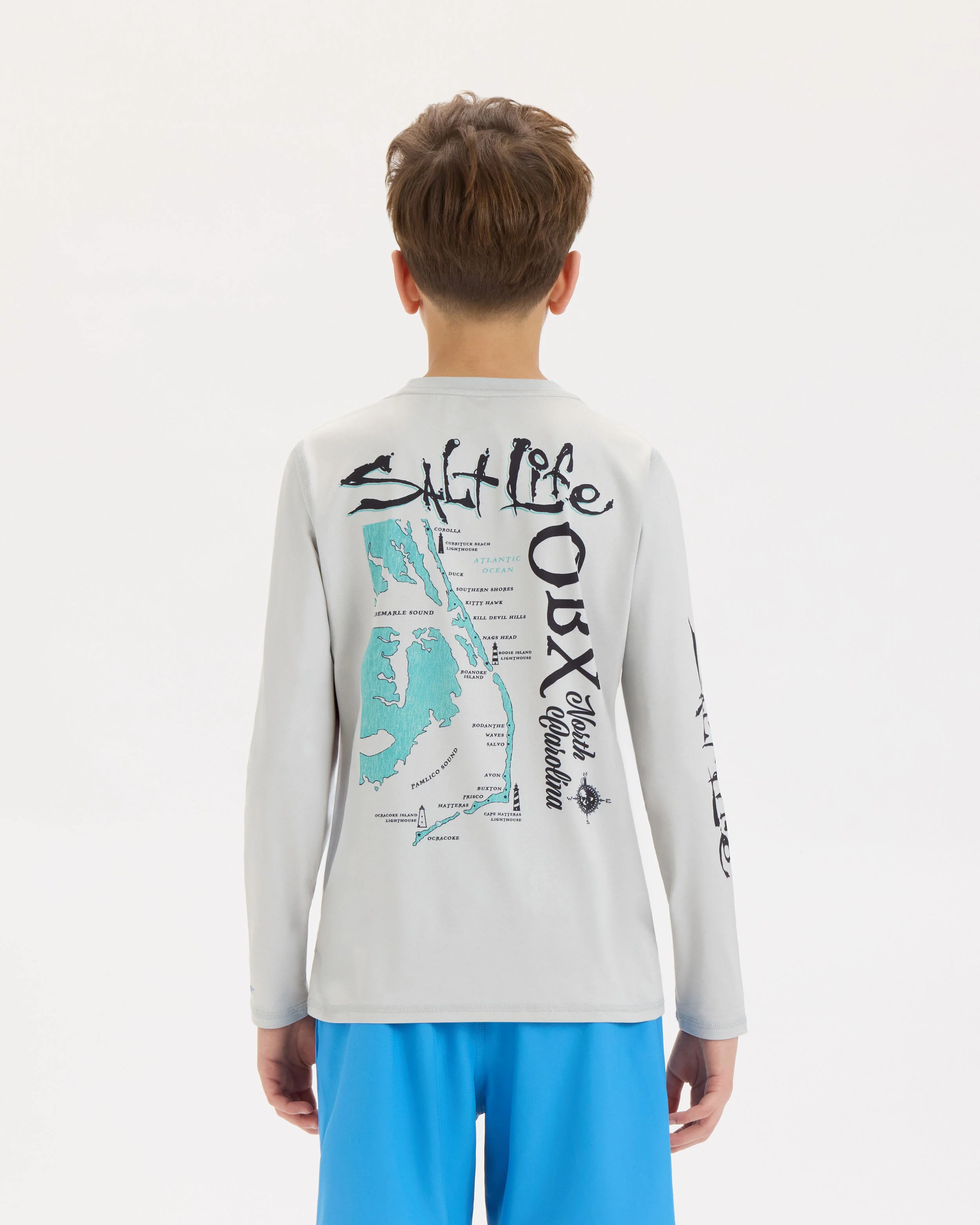 Youth OBX Map Long Sleeve Tee - Image 4